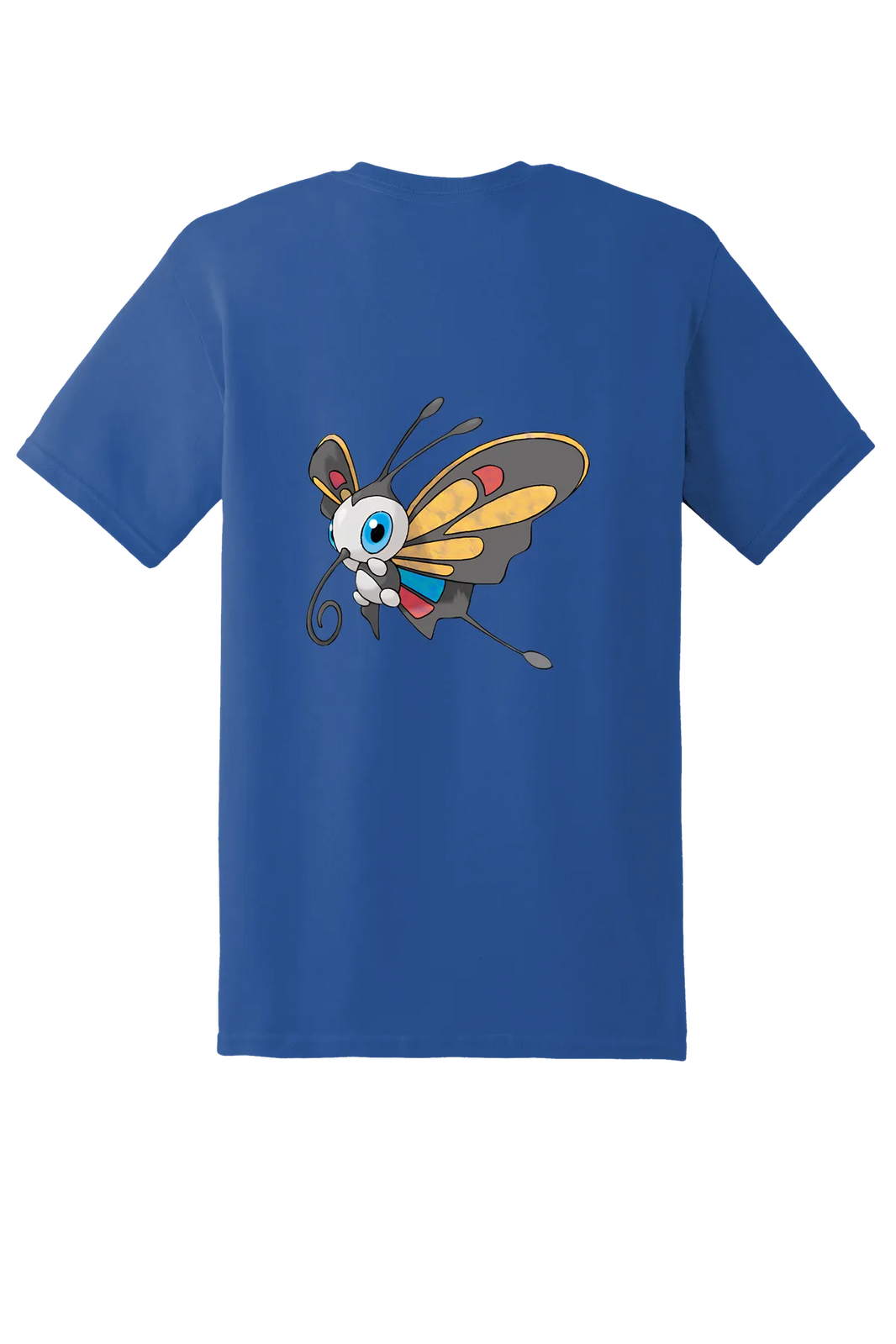 Pokemon Beautifly Tee, Neon Blue, back print