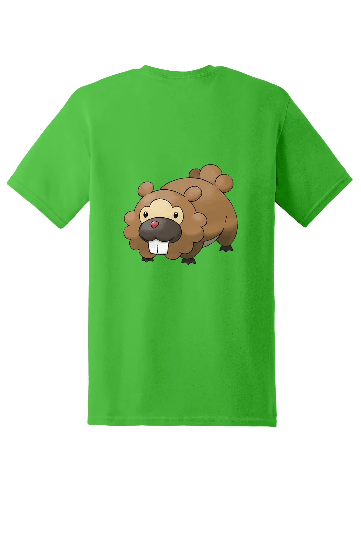 Pokemon Bidoof Tee, Electric Green, back print