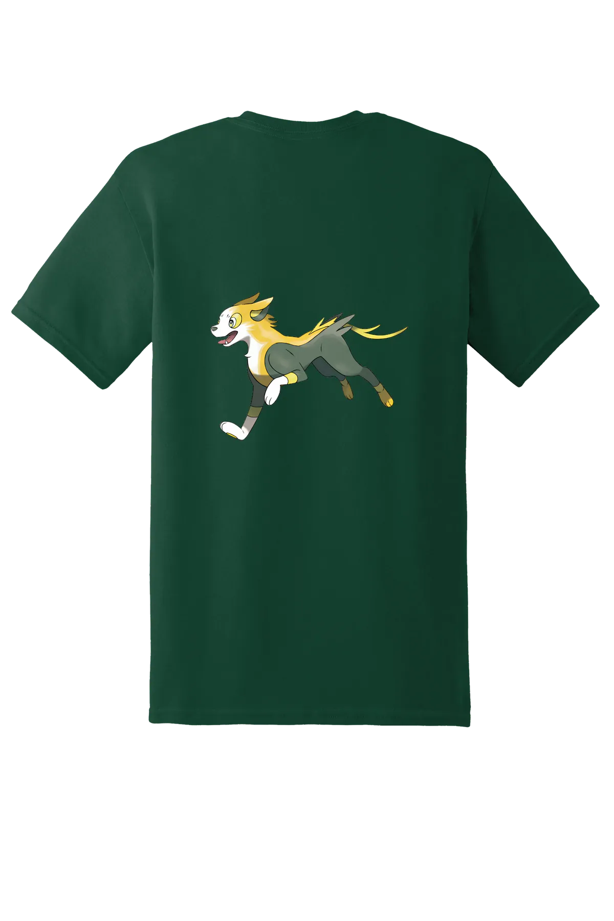 Pokemon Boltund Tee, Forest  Green, back print