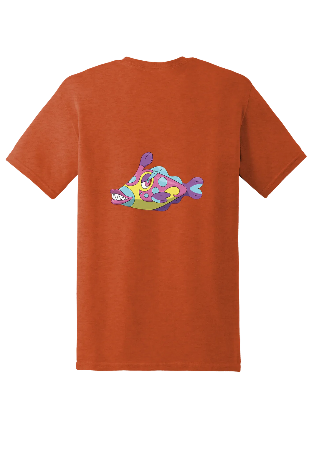 Pokemon Bruxish Tee, Antique Orange, back print