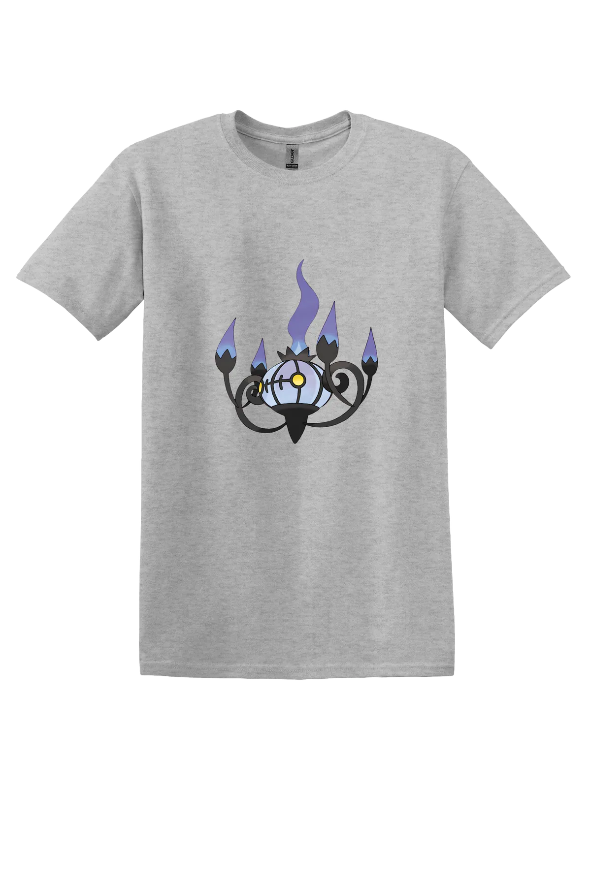 Pokemon Chandelure Tee, Ash Grey, front print
