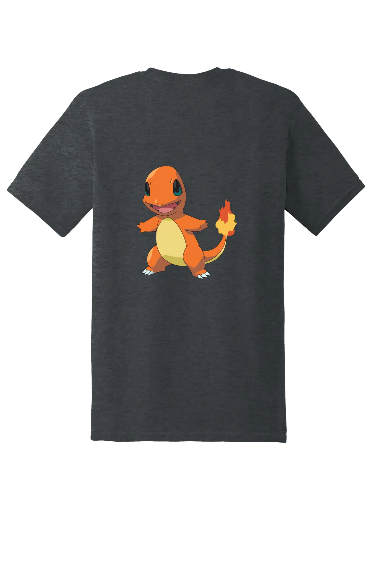 Pokemon Charmander Tee, Dark Heather, back print