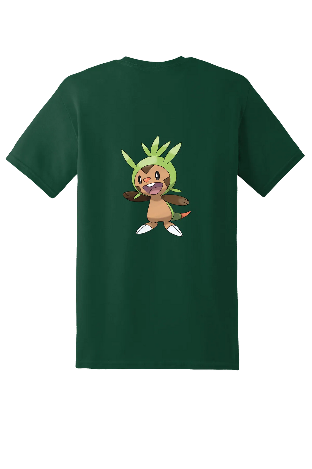 Pokemon Chespin Tee, Forest  Green, back print