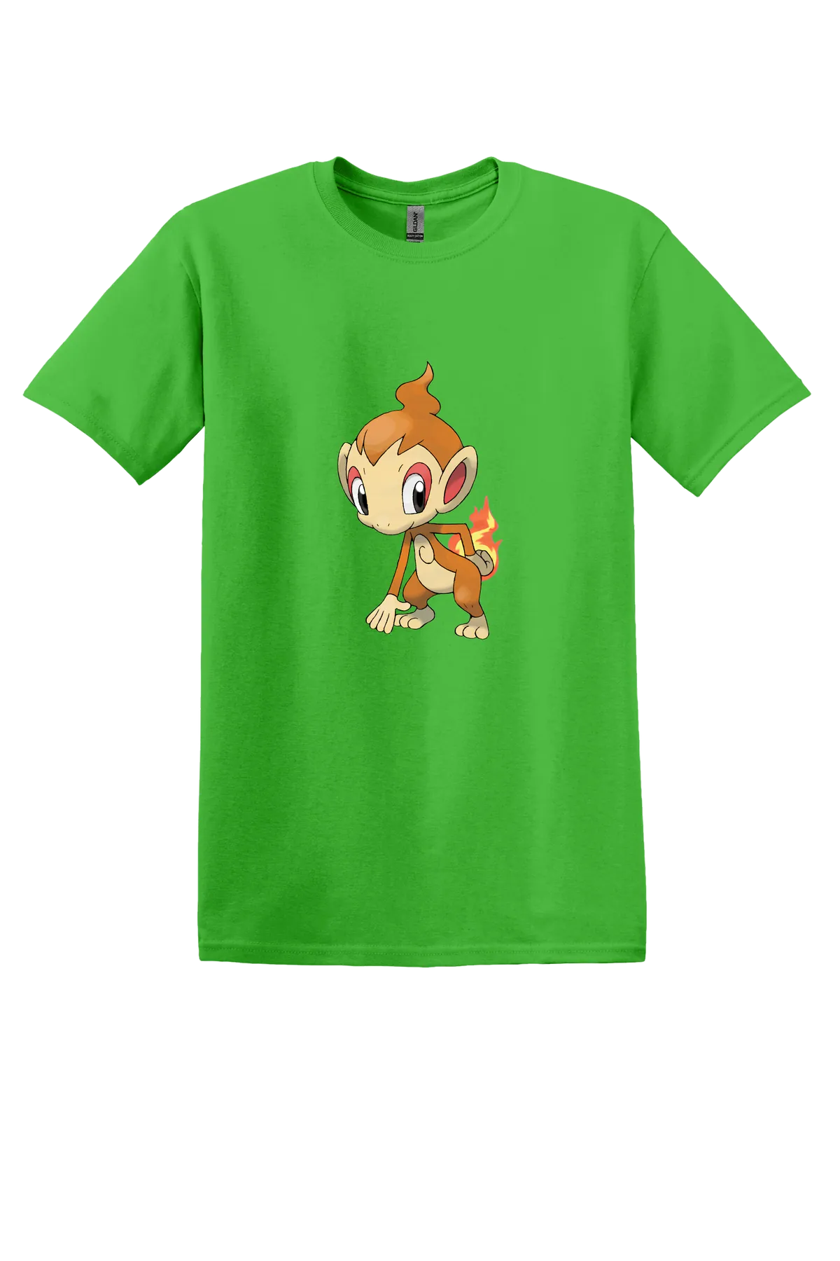Pokemon Chimchar Tee, Electric  Green, front print