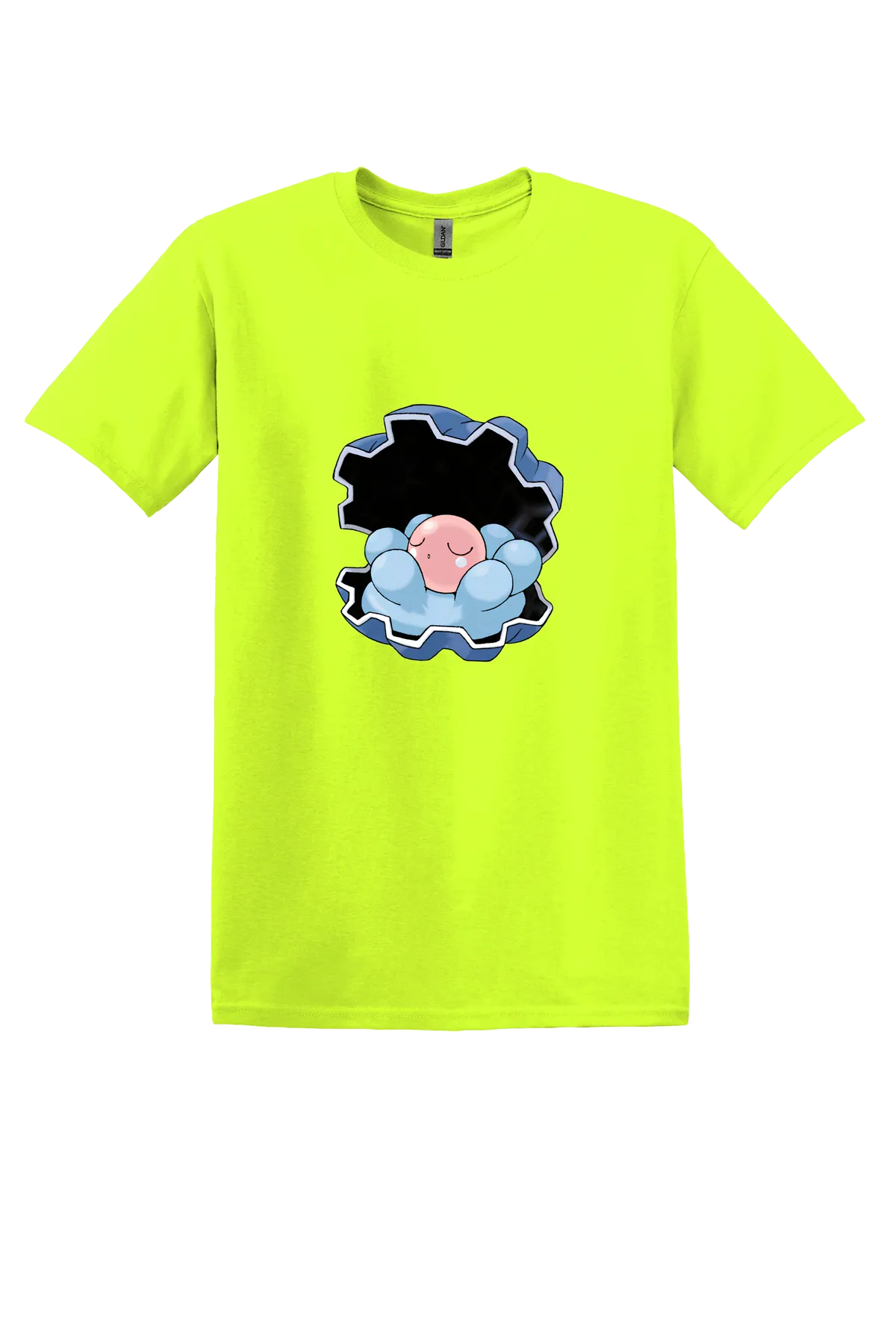 Pokemon Clamperl Tee, Safety Green, front print