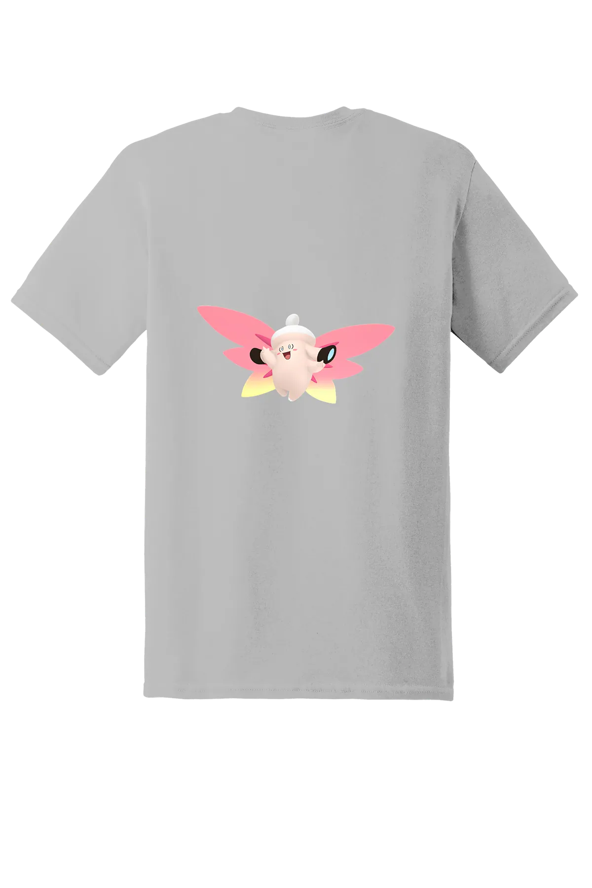 Pokemon Clefable Tee, Ice Grey, back print