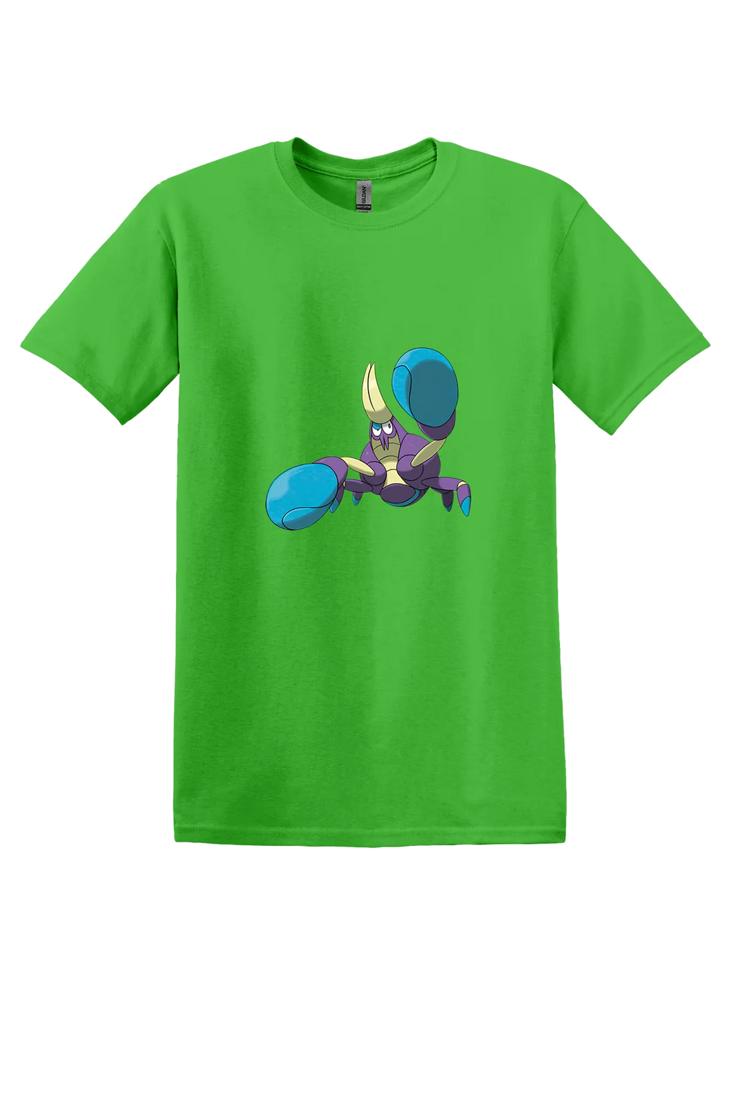 Pokemon Crabrawler Tee, Electric  Green, front print