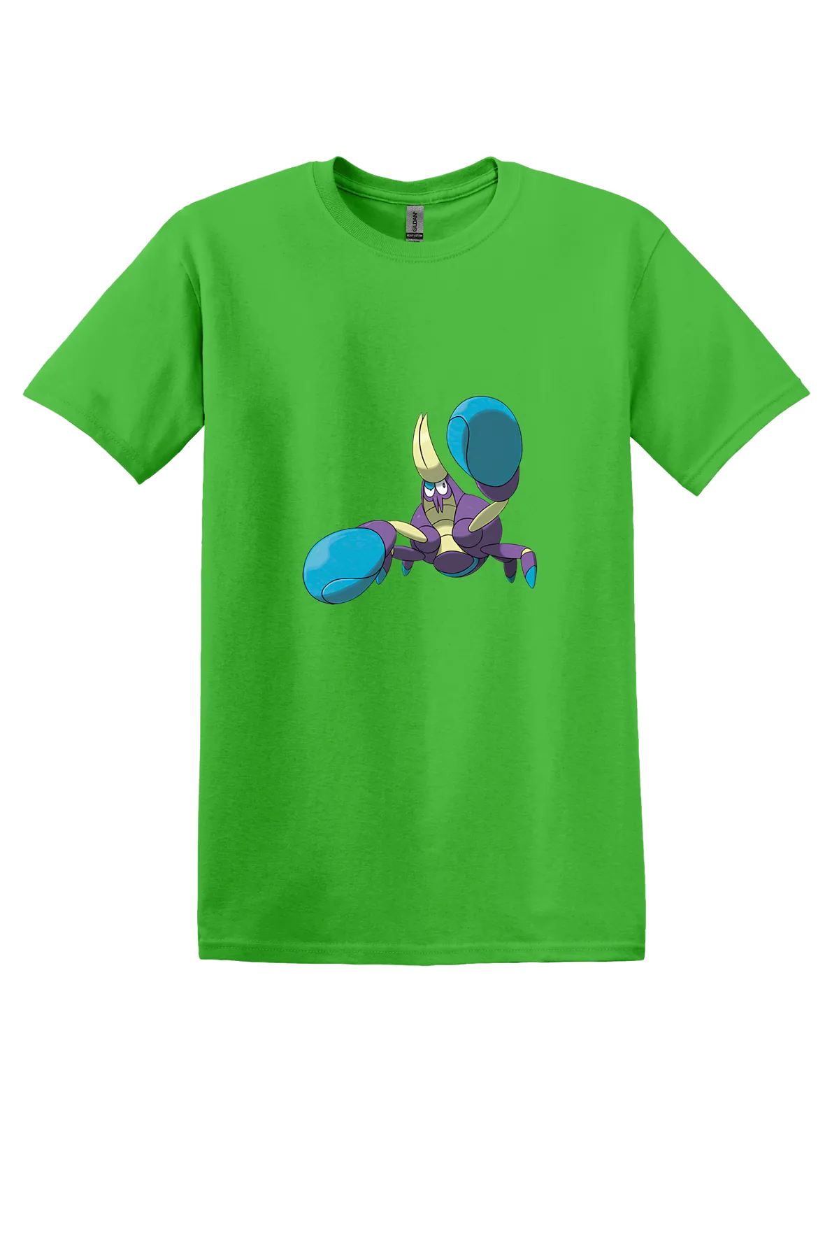 Pokemon Crabrawler Tee, Electric  Green, front print