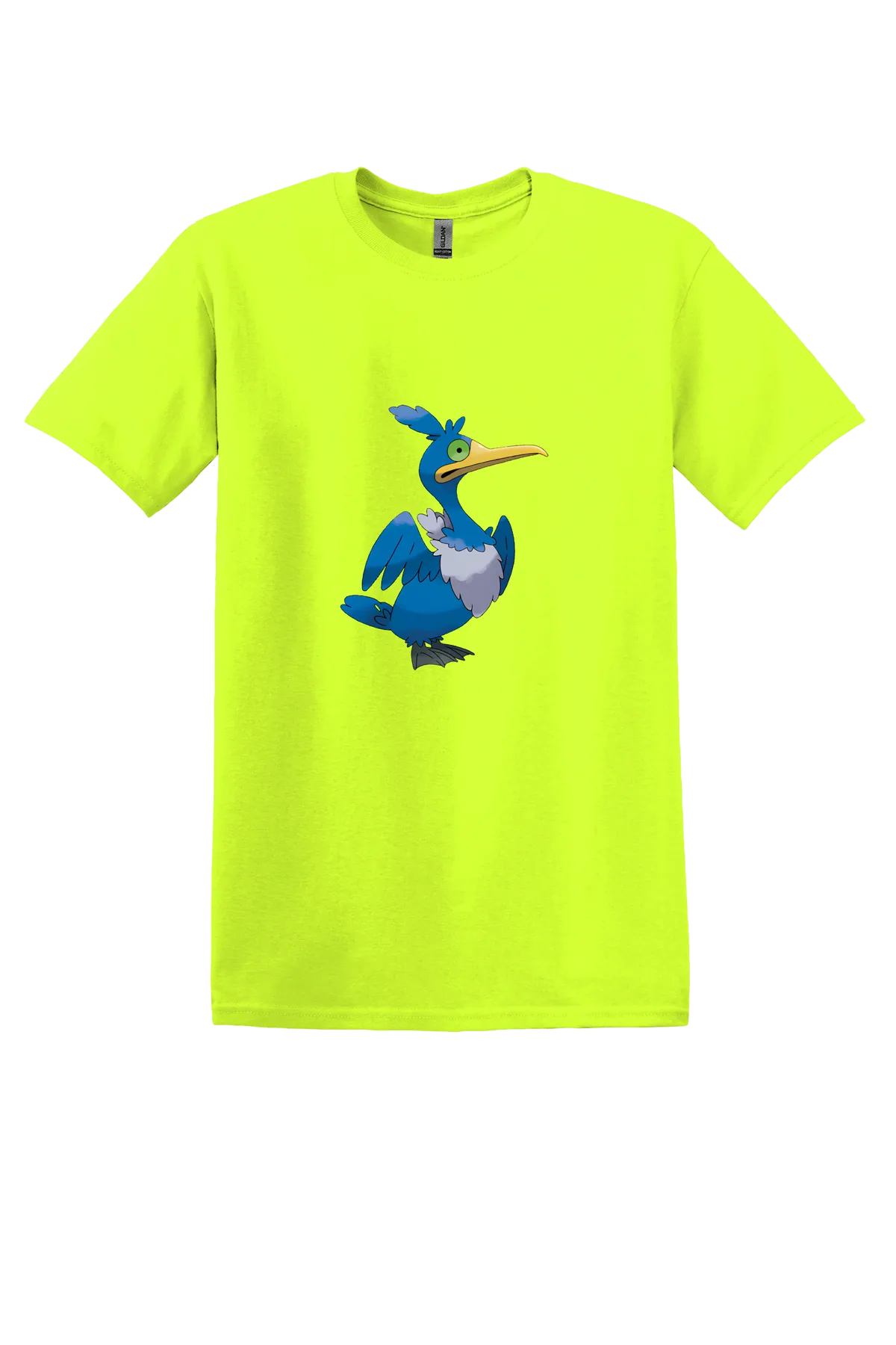 Pokemon Cramorant Tee, Safety Green, front print
