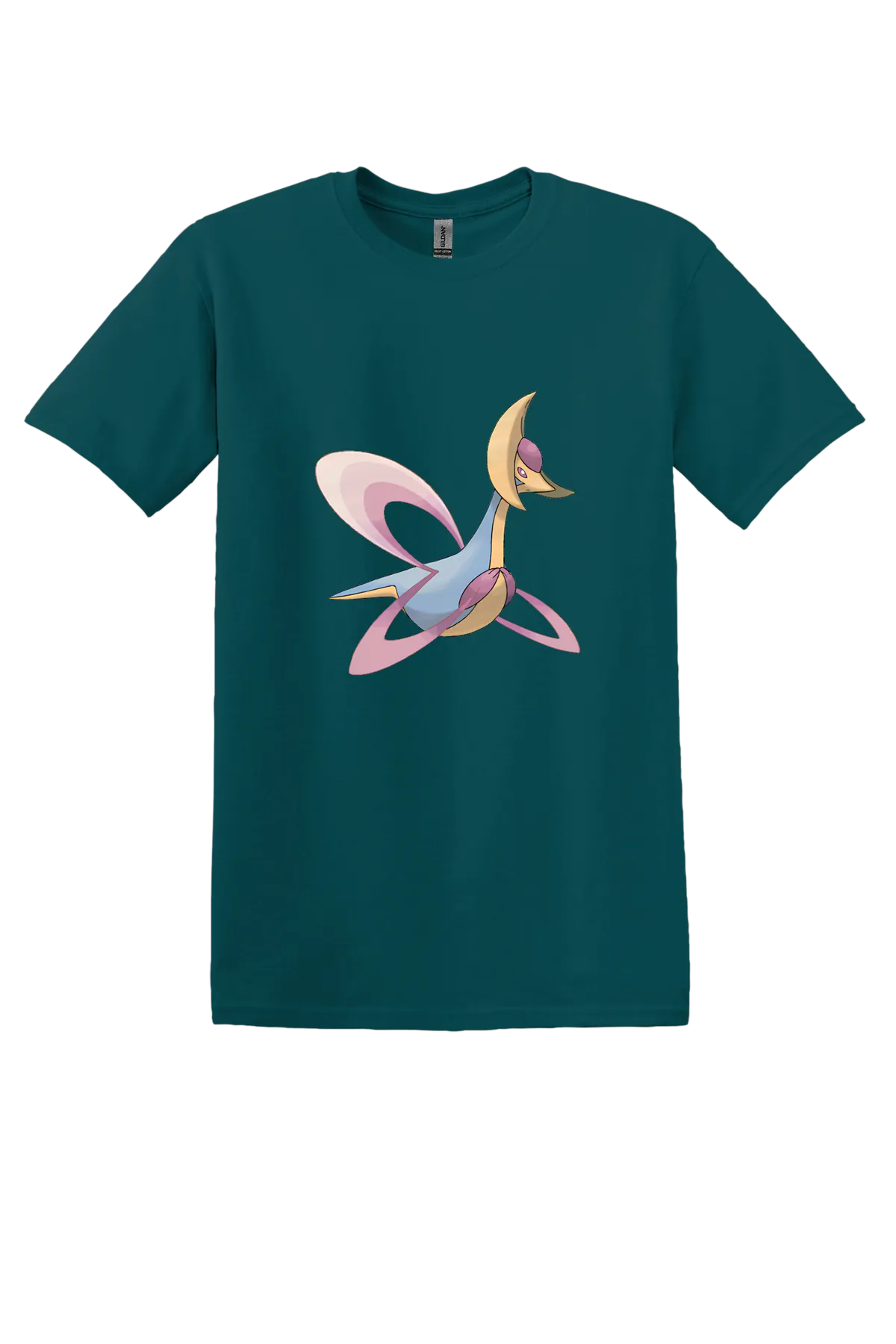 Pokemon Cresselia Tee, Fan Marine Green, front print