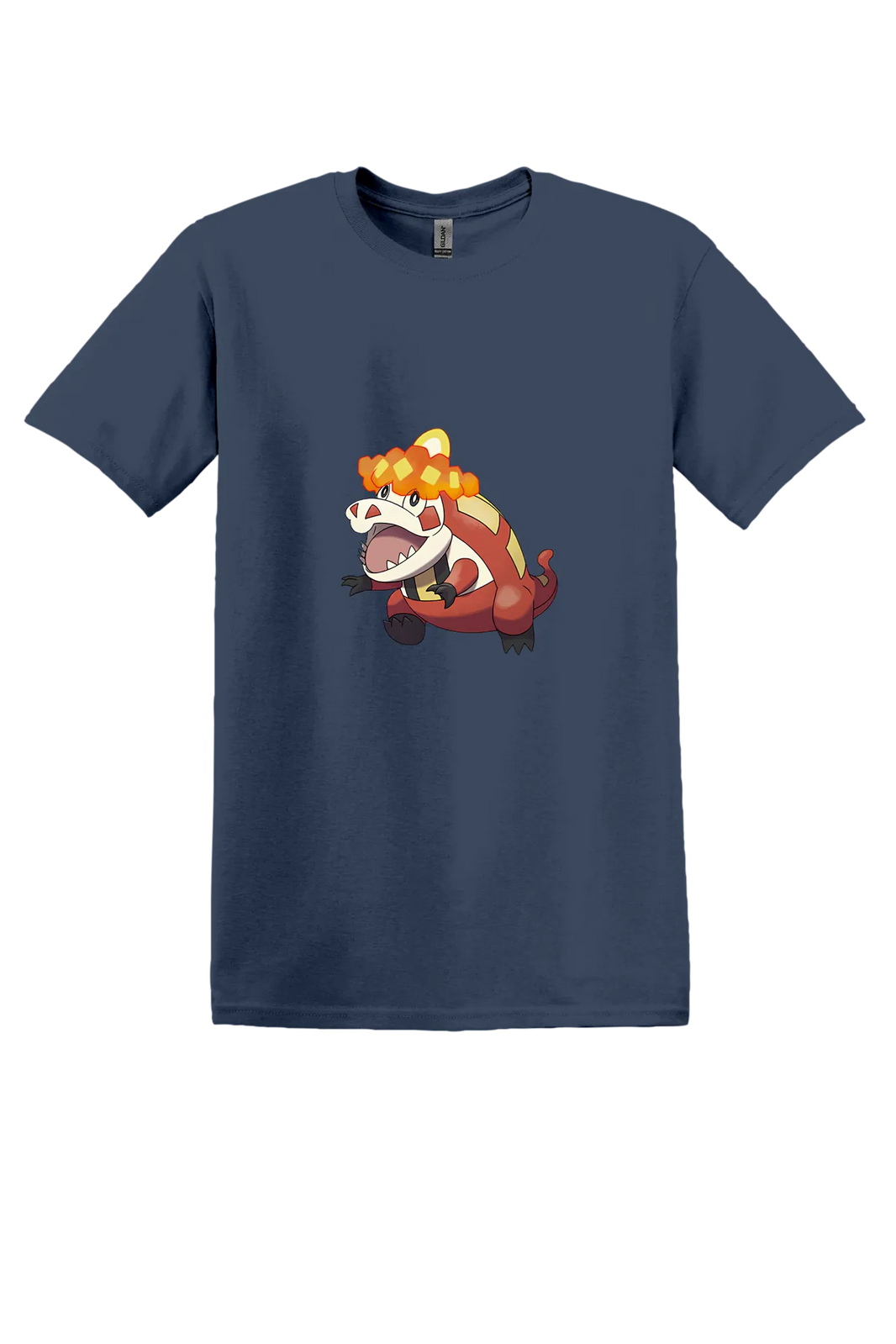 Pokemon Crocalor Tee, Blue Dusk, front print