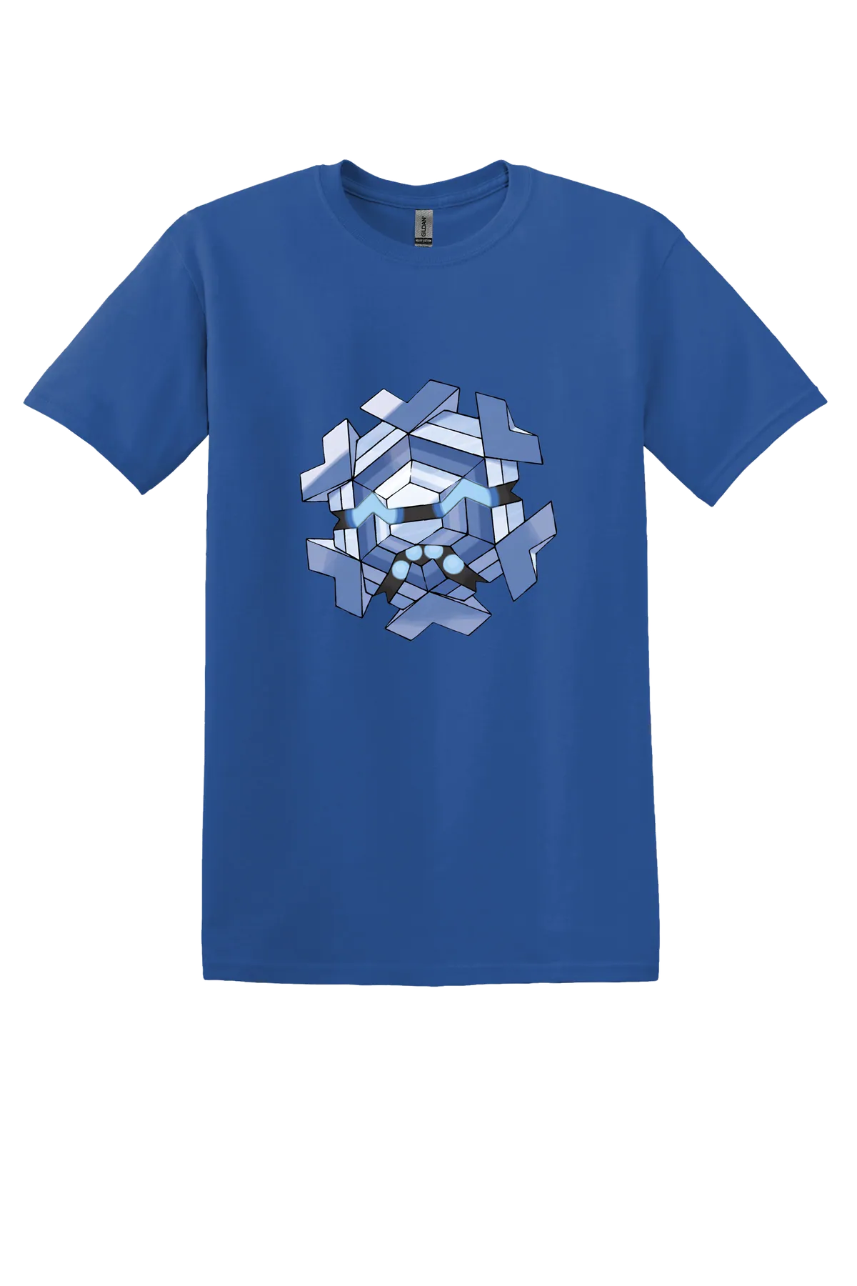 Pokemon Cryogonal Tee, Neon Blue, front print
