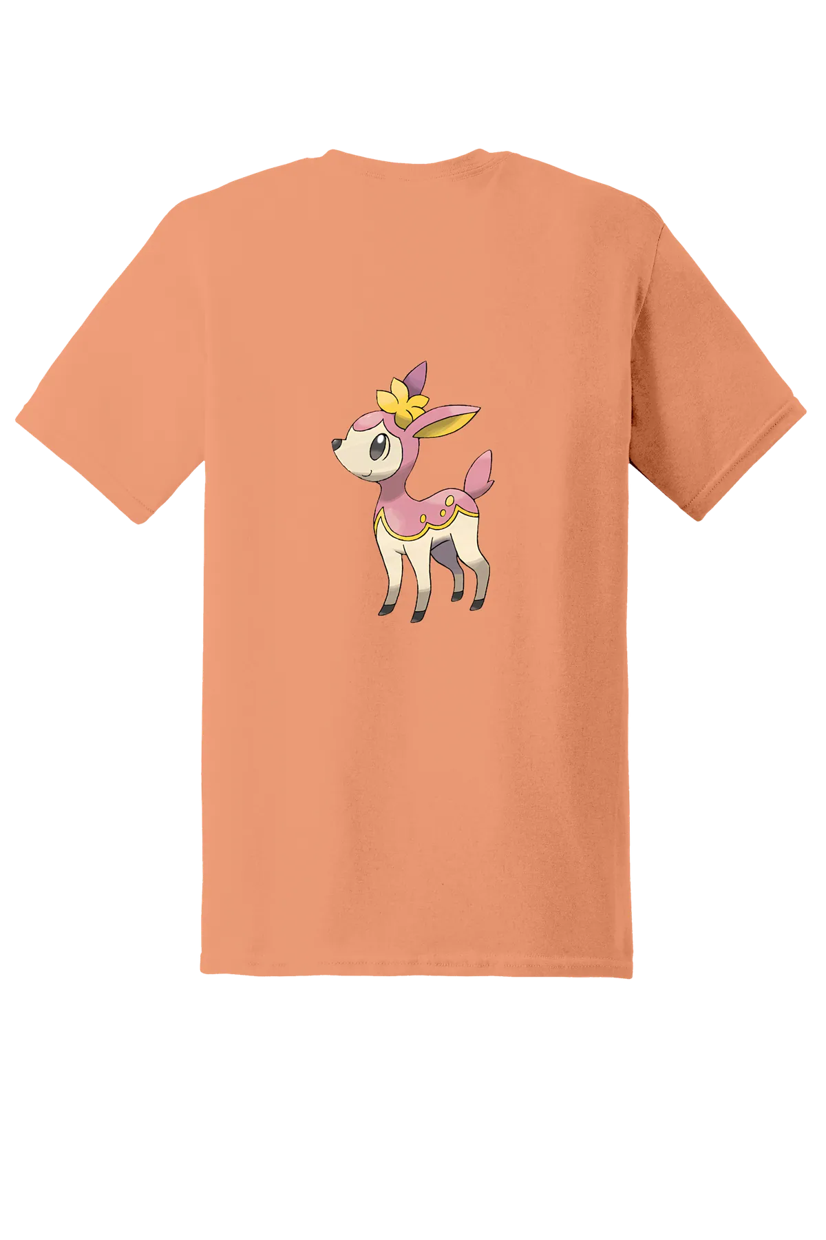 Pokemon Deerling Tee, Tangerine, back print