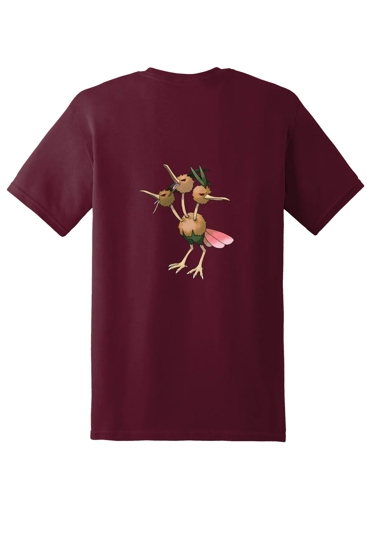 Pokemon Dodrio Tee, Maroon, back print