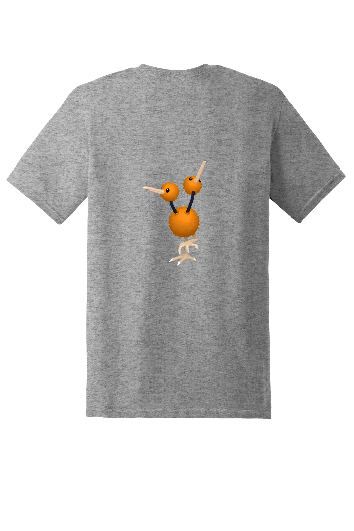 Pokemon Doduo Tee, Graphite Heather, back print