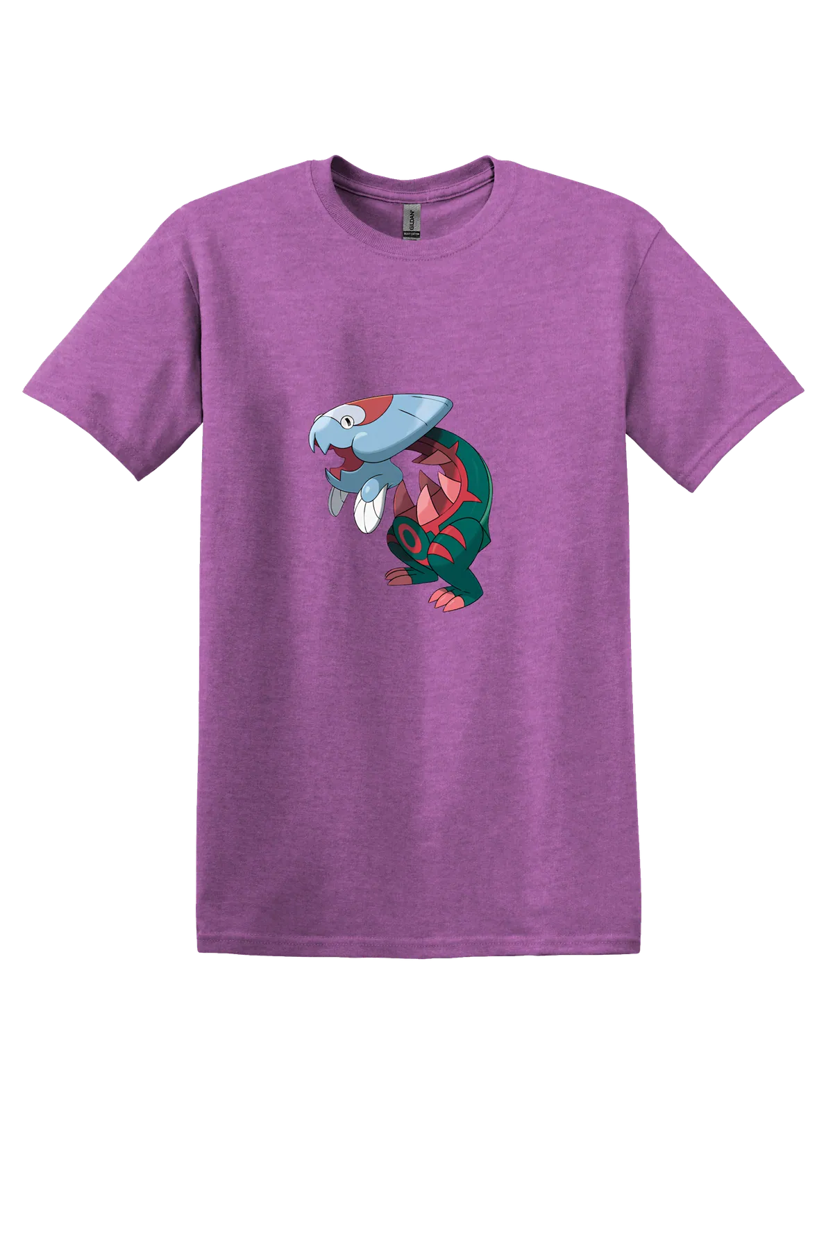 Pokemon Dracovish Tee, Heather Radiant Orchid, front print