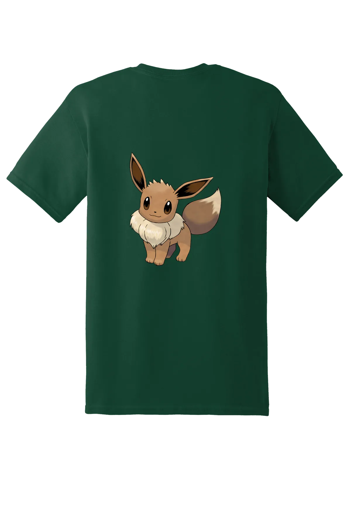 Pokemon Eevee Tee, Forest  Green, back print
