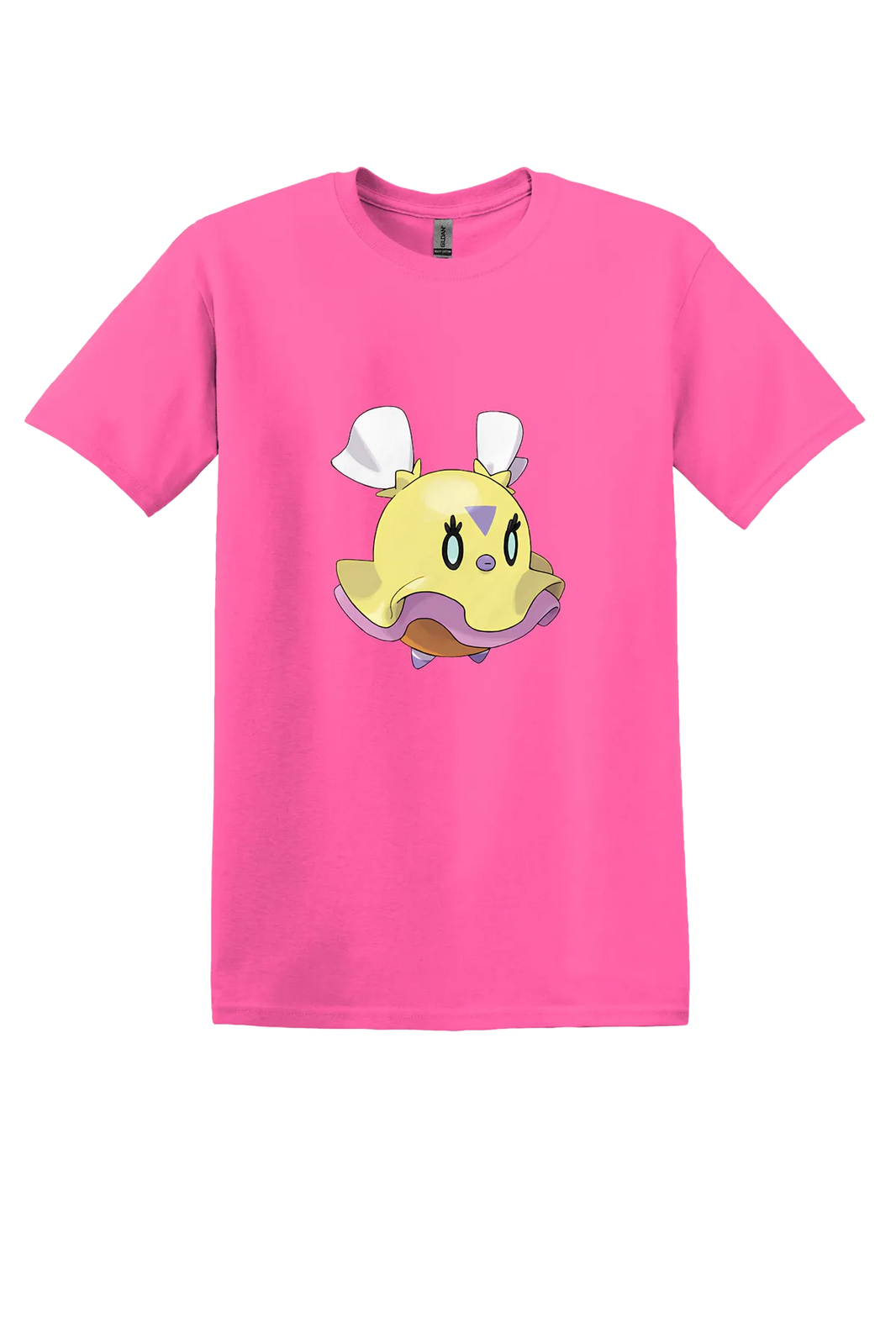 Pokemon Flittle Tee, Safety Pink, front print
