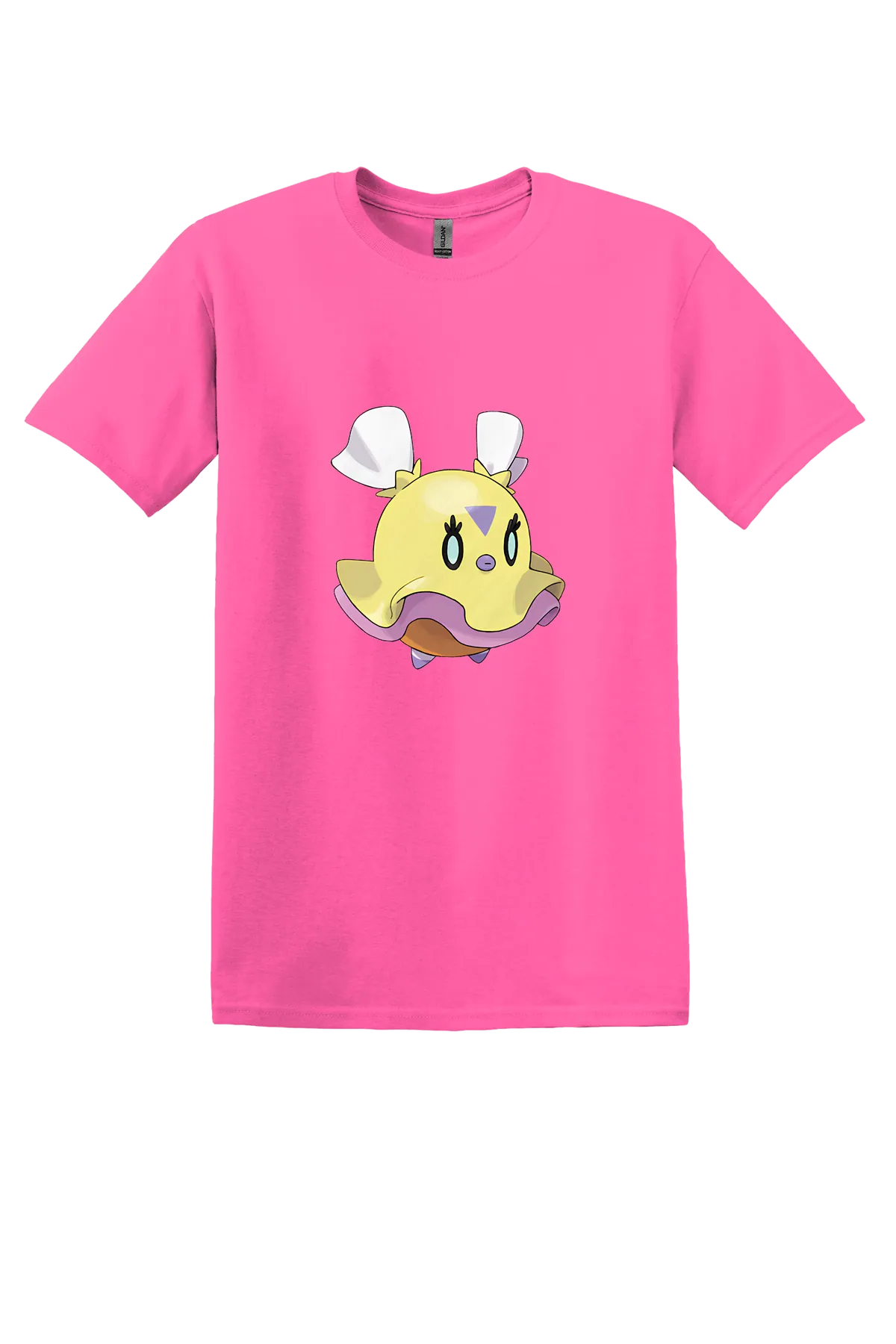 Pokemon Flittle Tee, Safety Pink, front print