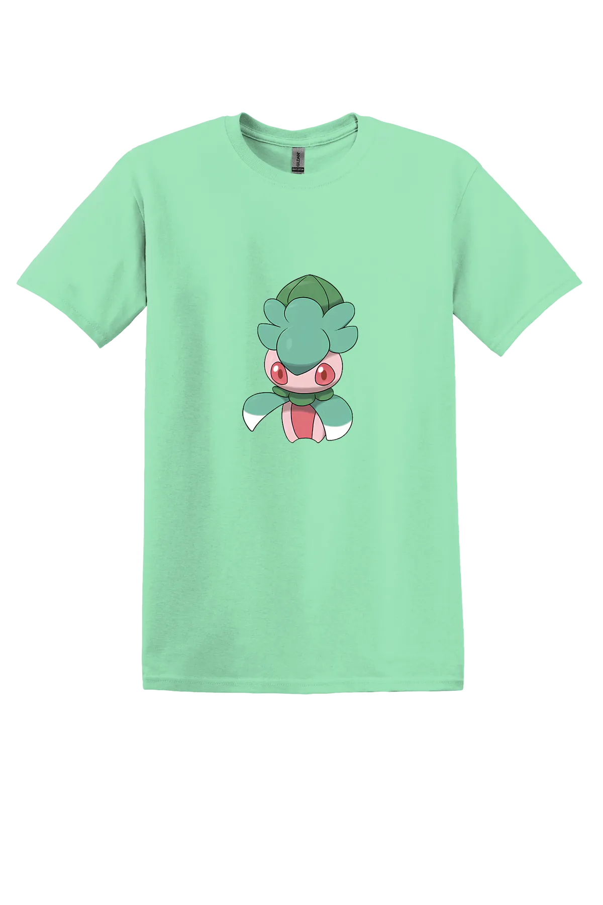 Pokemon Fomantis Tee, Mint Green, front print