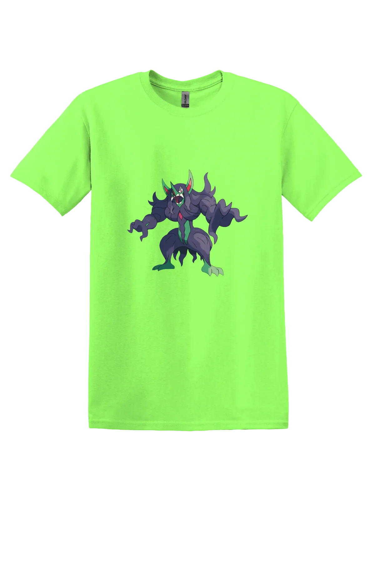 Pokemon Grimmsnarl Tee, Neon Green, front print