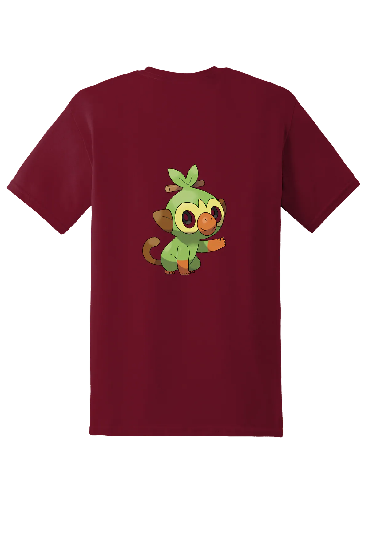 Pokemon Grookey Tee, Cardinal Red, back print