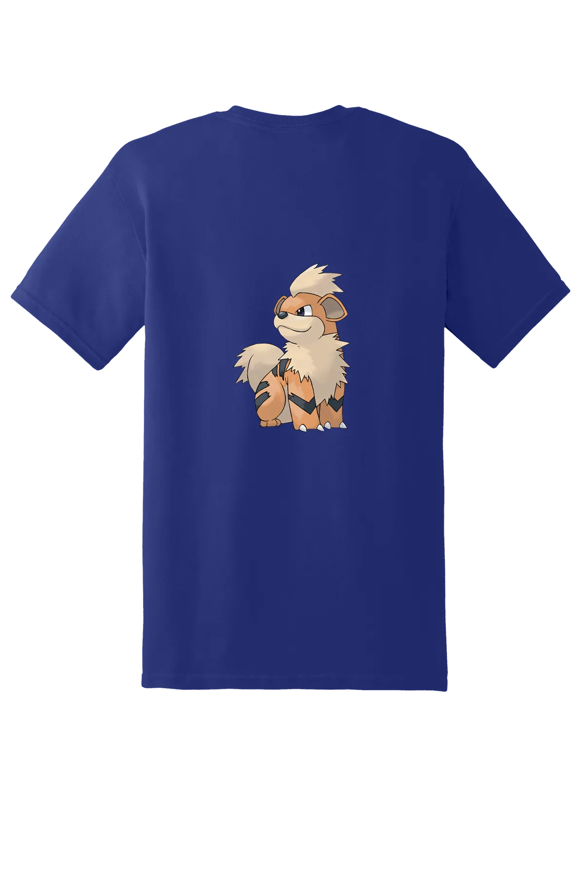 Pokemon Growlithe Tee, Cobalt Purple, back print