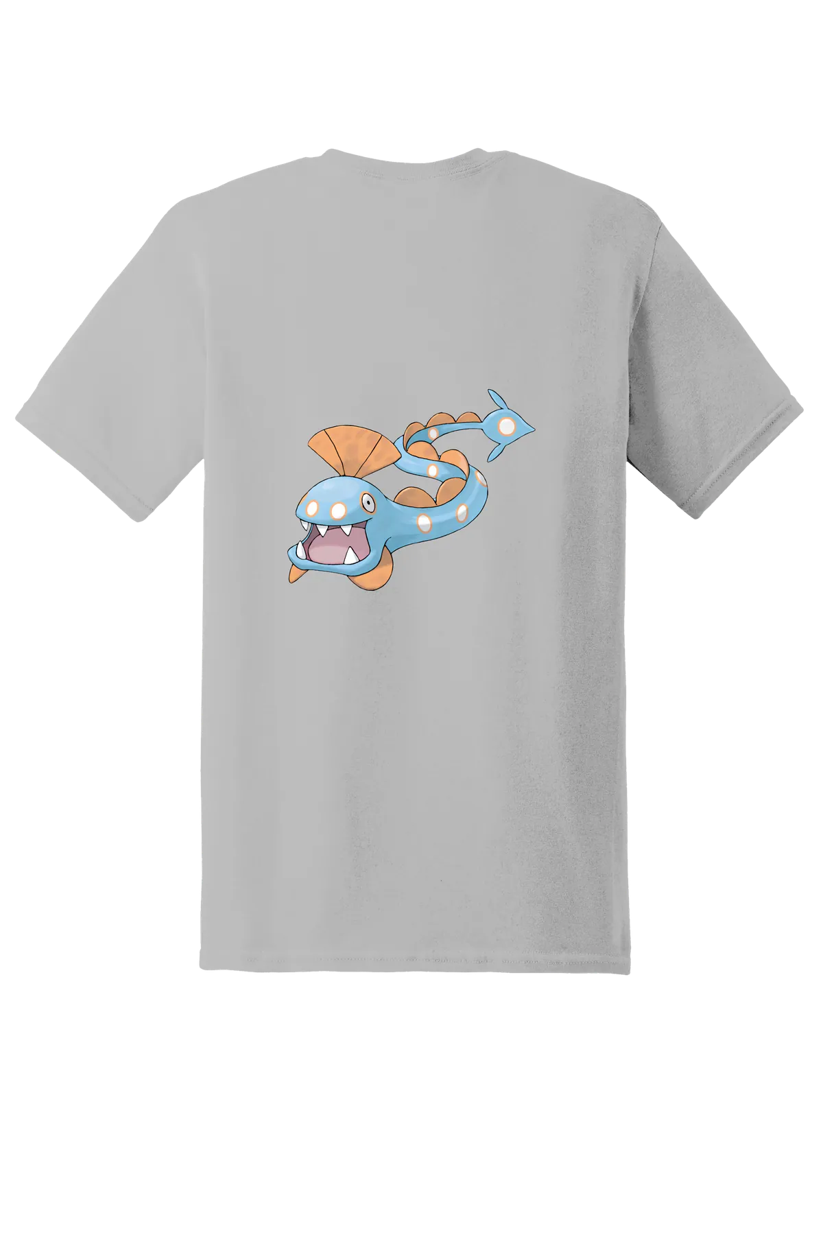 Pokemon Huntail Tee, Ice Grey, back print