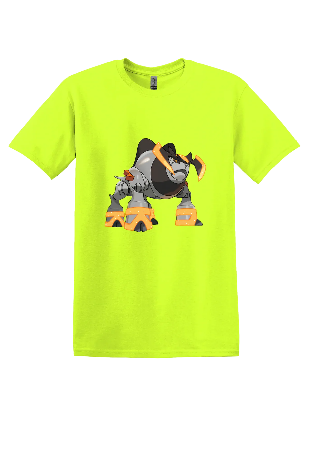 Pokemon Iron Boulder Tee, Safety Green, front print