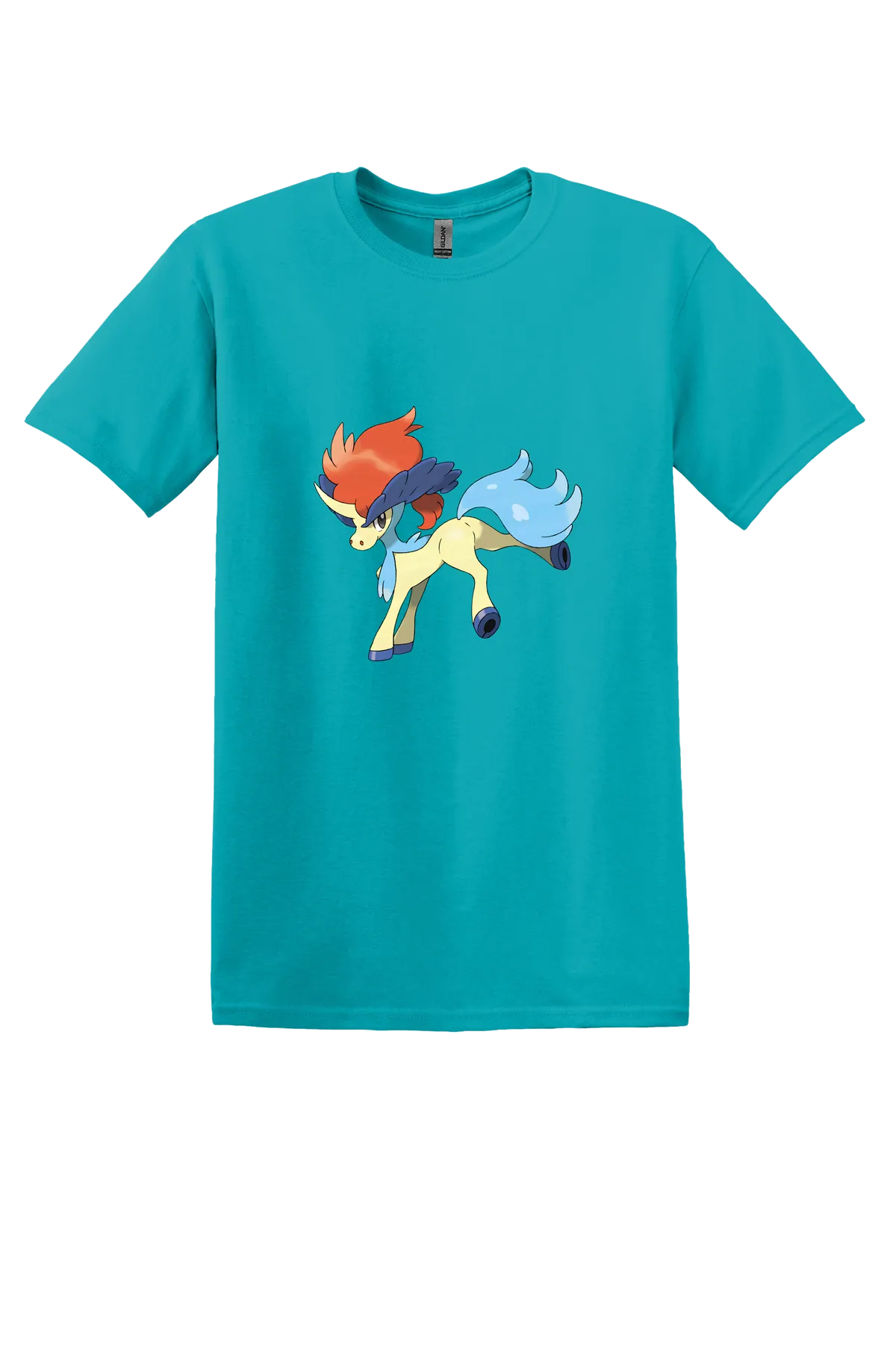 Pokemon Keldeo Tee, Tropical Blue, front print