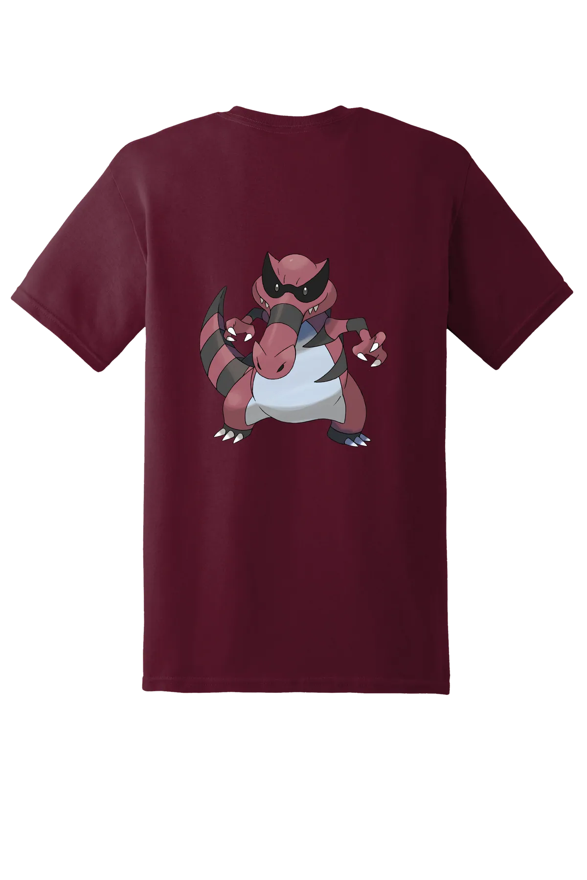 Pokemon Krookodile Tee, Maroon, back print