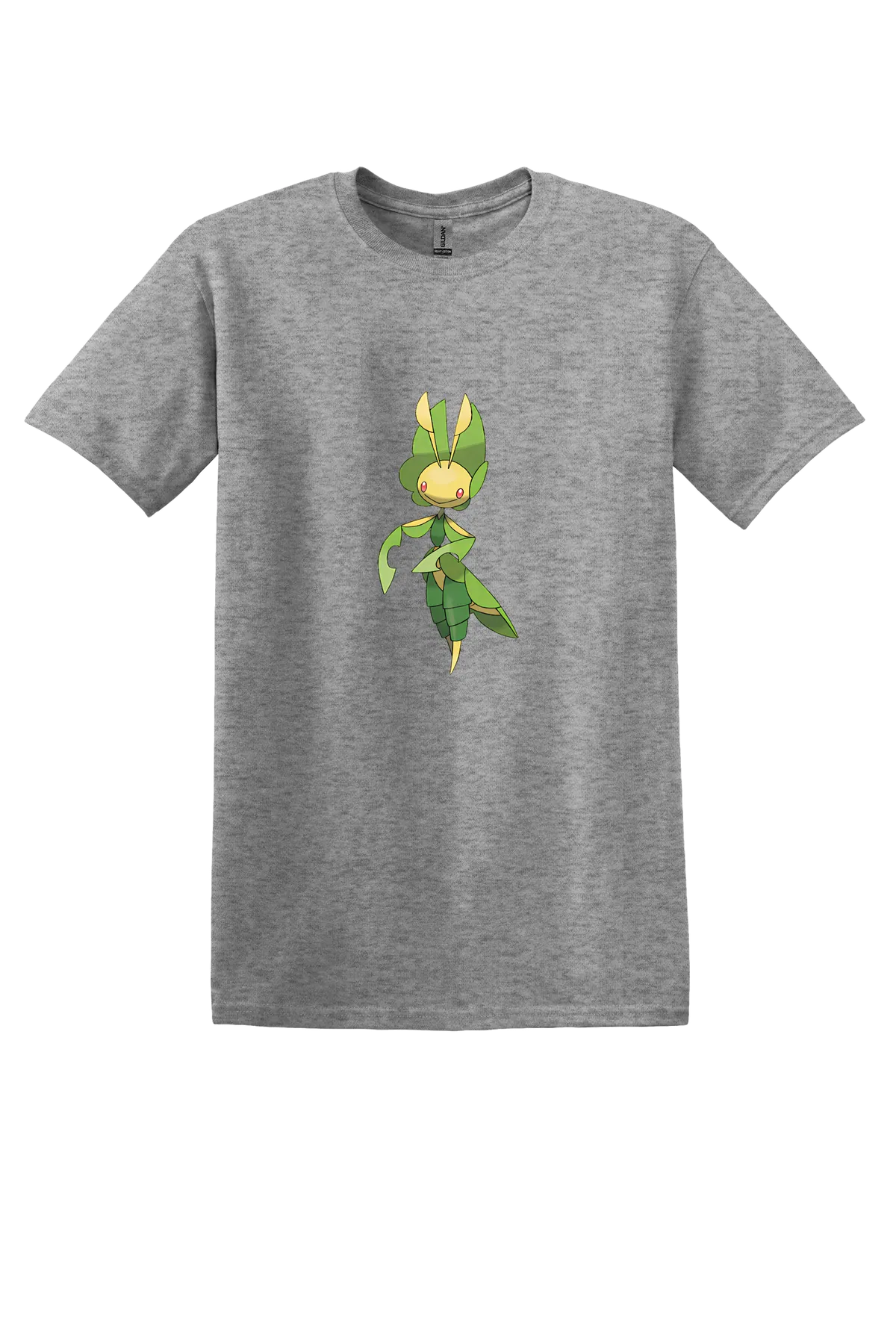 Pokemon Leavanny Tee, Graphite Heather, front print