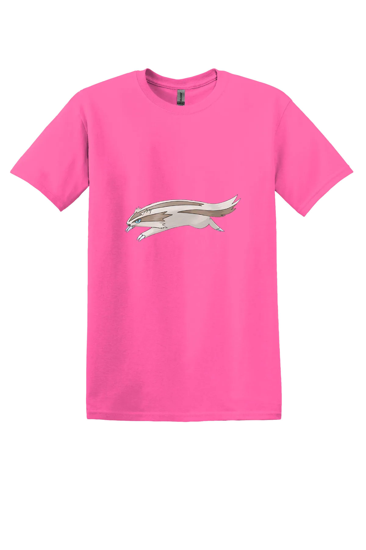 Pokemon Linoone Tee, Safety Pink, front print