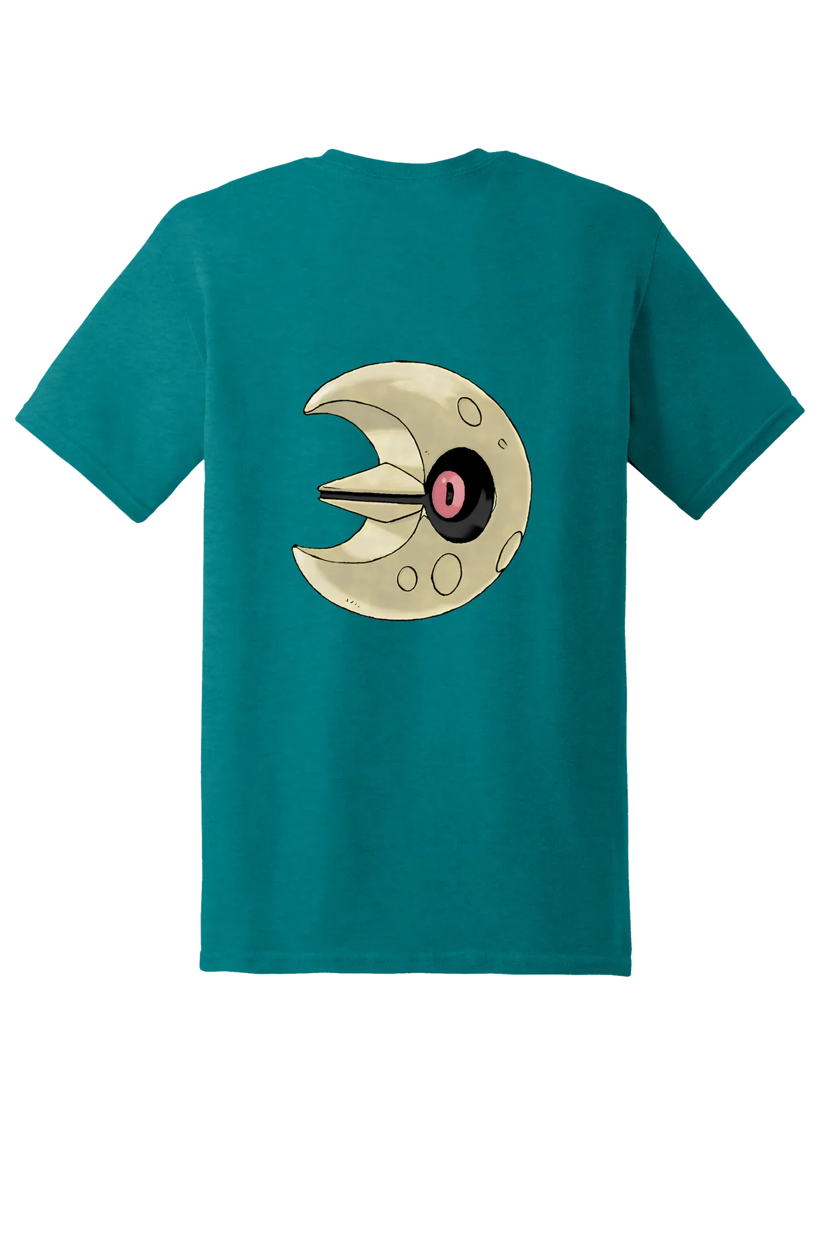 Pokemon Lunatone Tee, Antique Jade Dome, back print