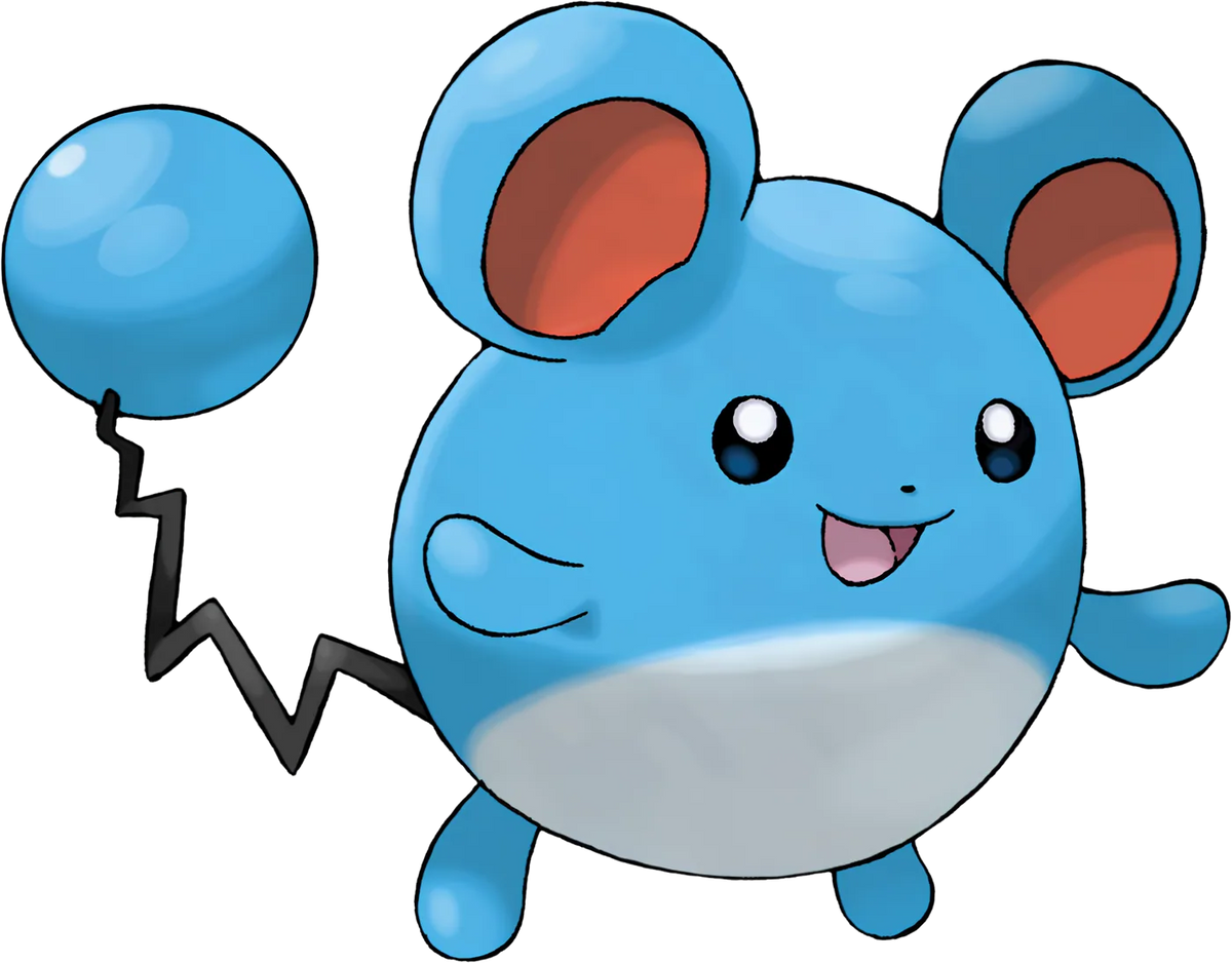 Pokemon Marill Tee, artwork, front print