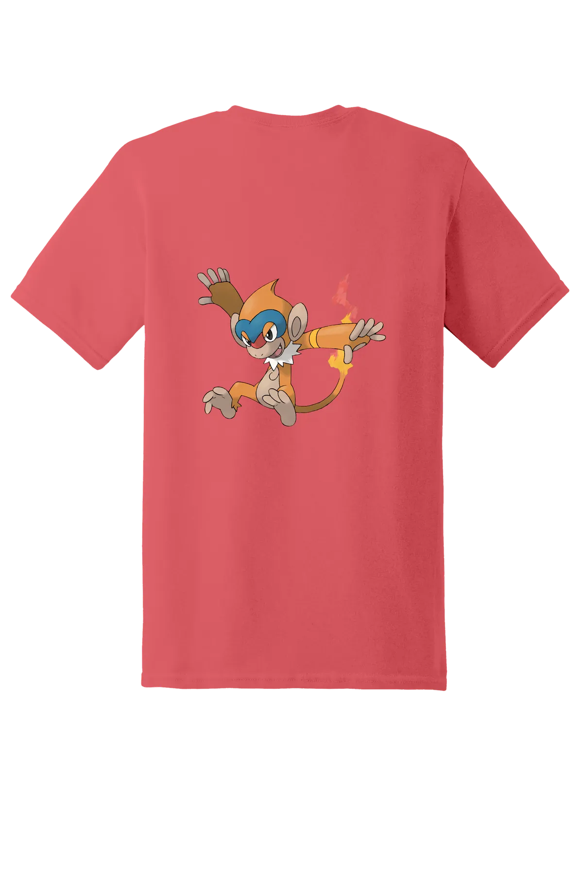 Pokemon Monferno Tee, Coral Silk, back print