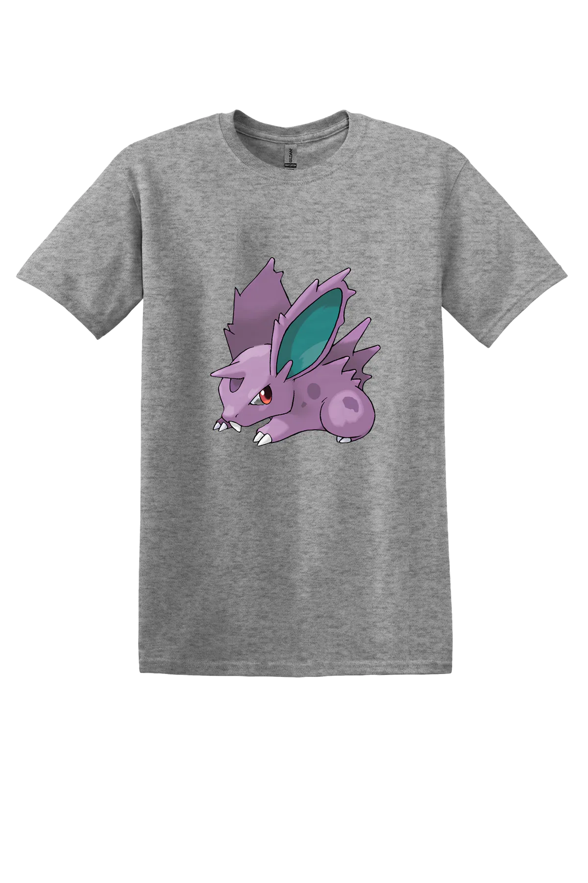 Pokemon Nidoran♂ Tee, Graphite Heather, front print