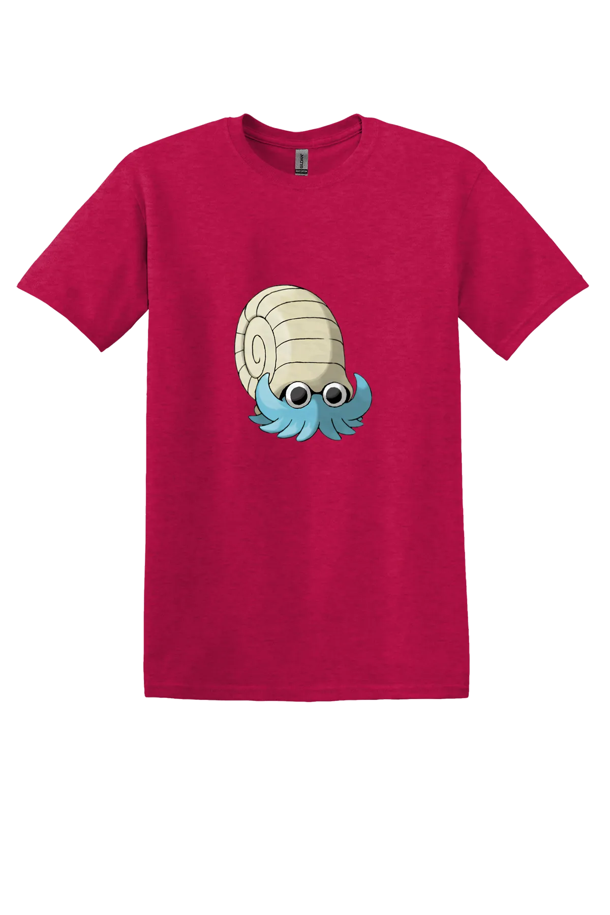 Pokemon Omanyte Tee, Heather Red, front print