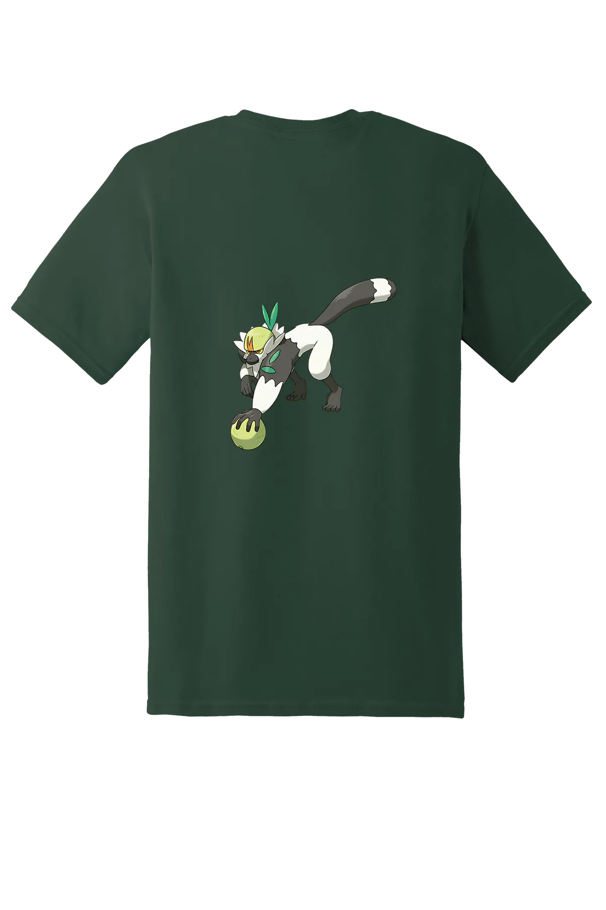 Pokemon Passimian Tee, Fan Dark Green, back print