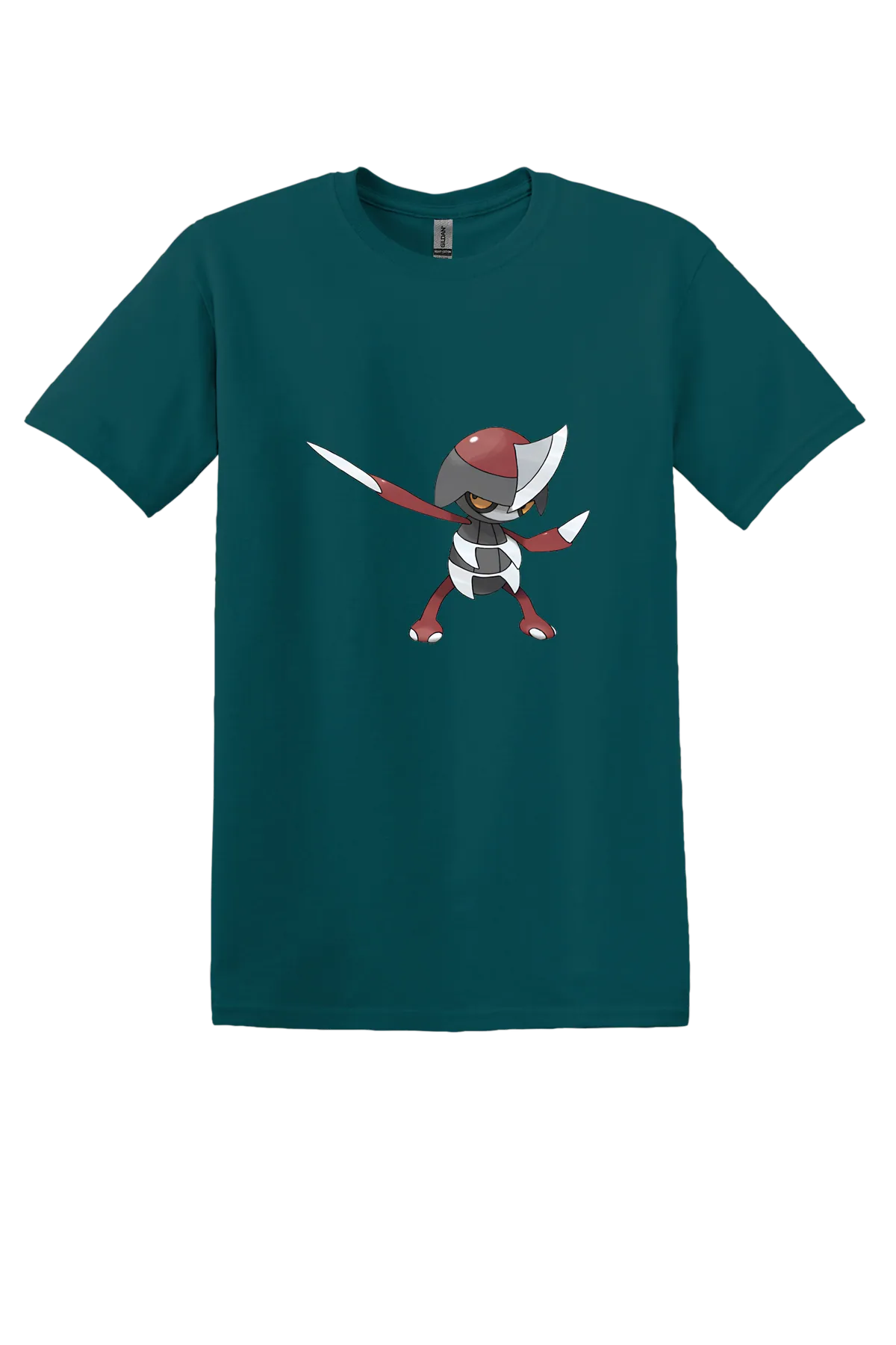 Pokemon Pawniard Tee, Fan Marine Green, front print