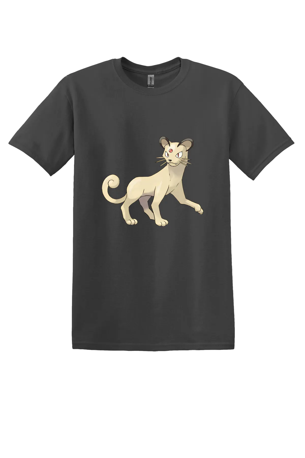 Pokemon Persian Tee, Charcoal, front print