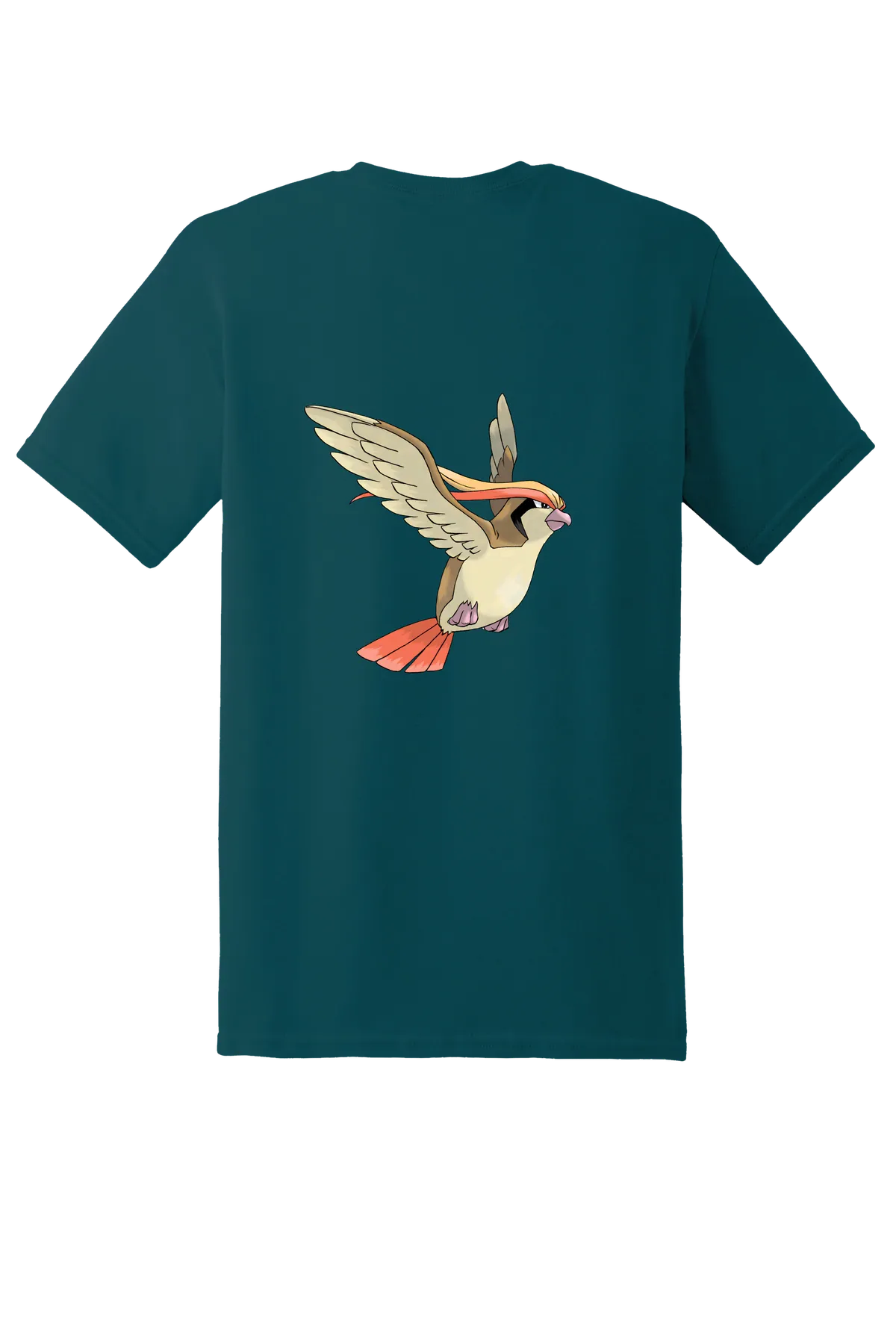 Pokemon Pidgeot Tee, Fan Marine Green, back print