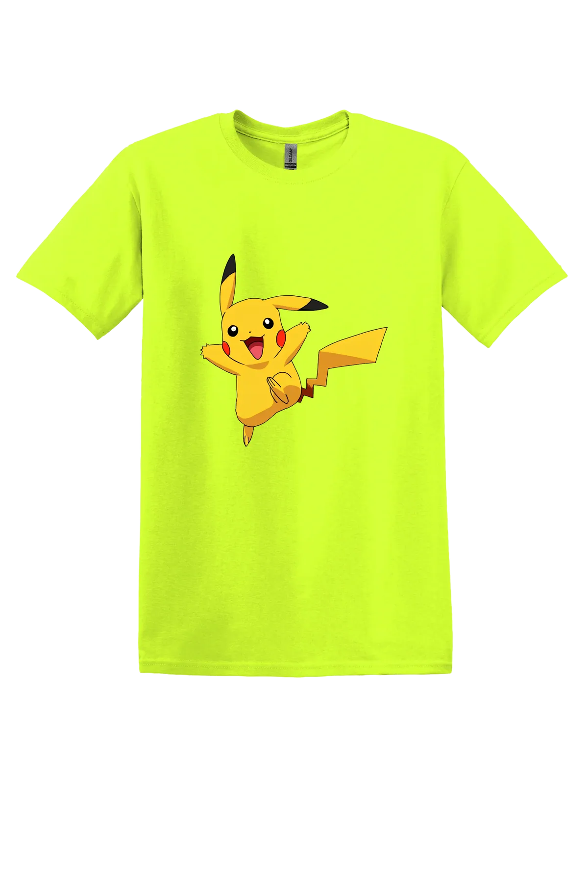 Pokemon Pikachu Tee, Safety Green, front print