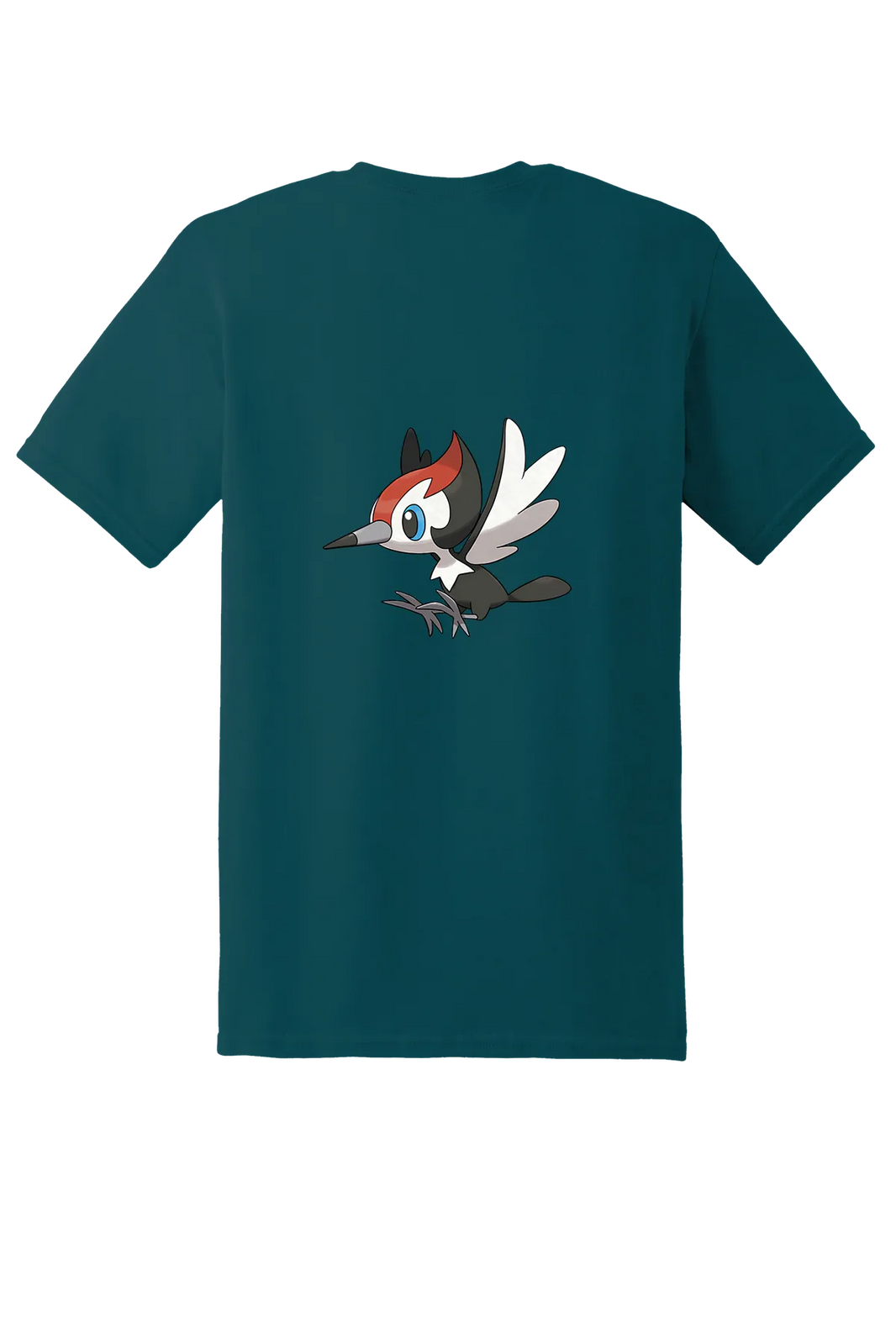 Pokemon Pikipek Tee, Fan Marine Green, back print