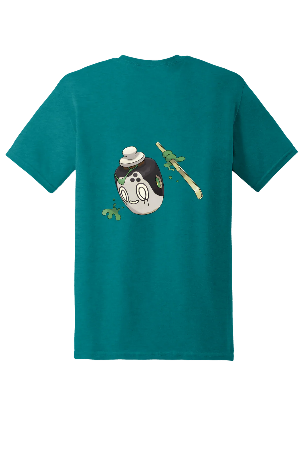 Pokemon Poltchageist Tee, Antique Jade Dome, back print