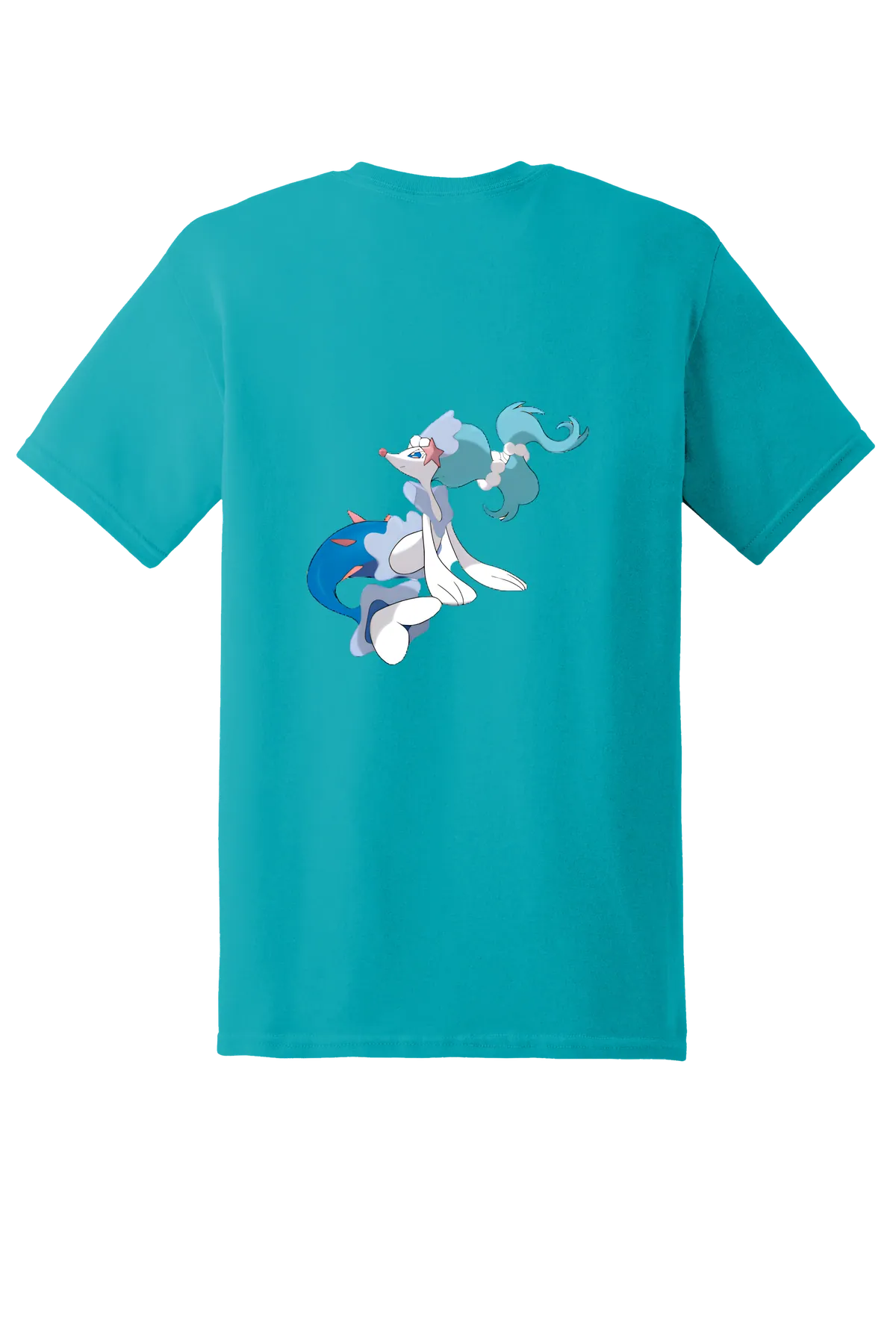 Pokemon Primarina Tee, Tropical Blue, back print