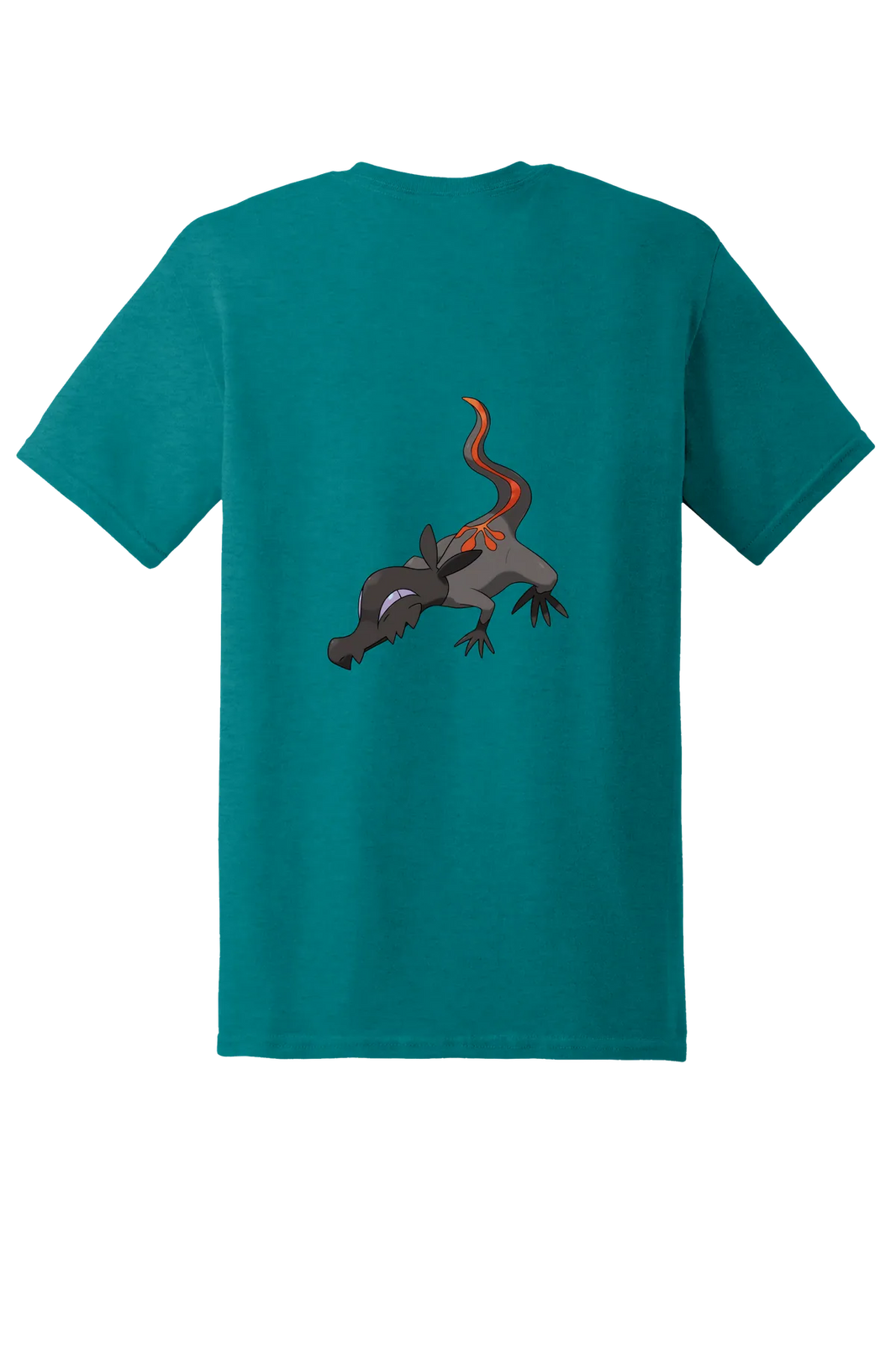 Pokemon Salandit Tee, Antique Jade Dome, back print