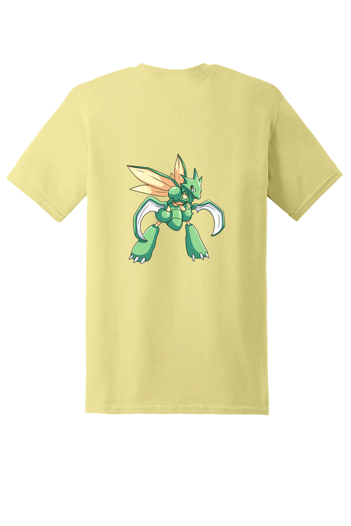 Pokemon Scyther Tee, Corn Silk, back print