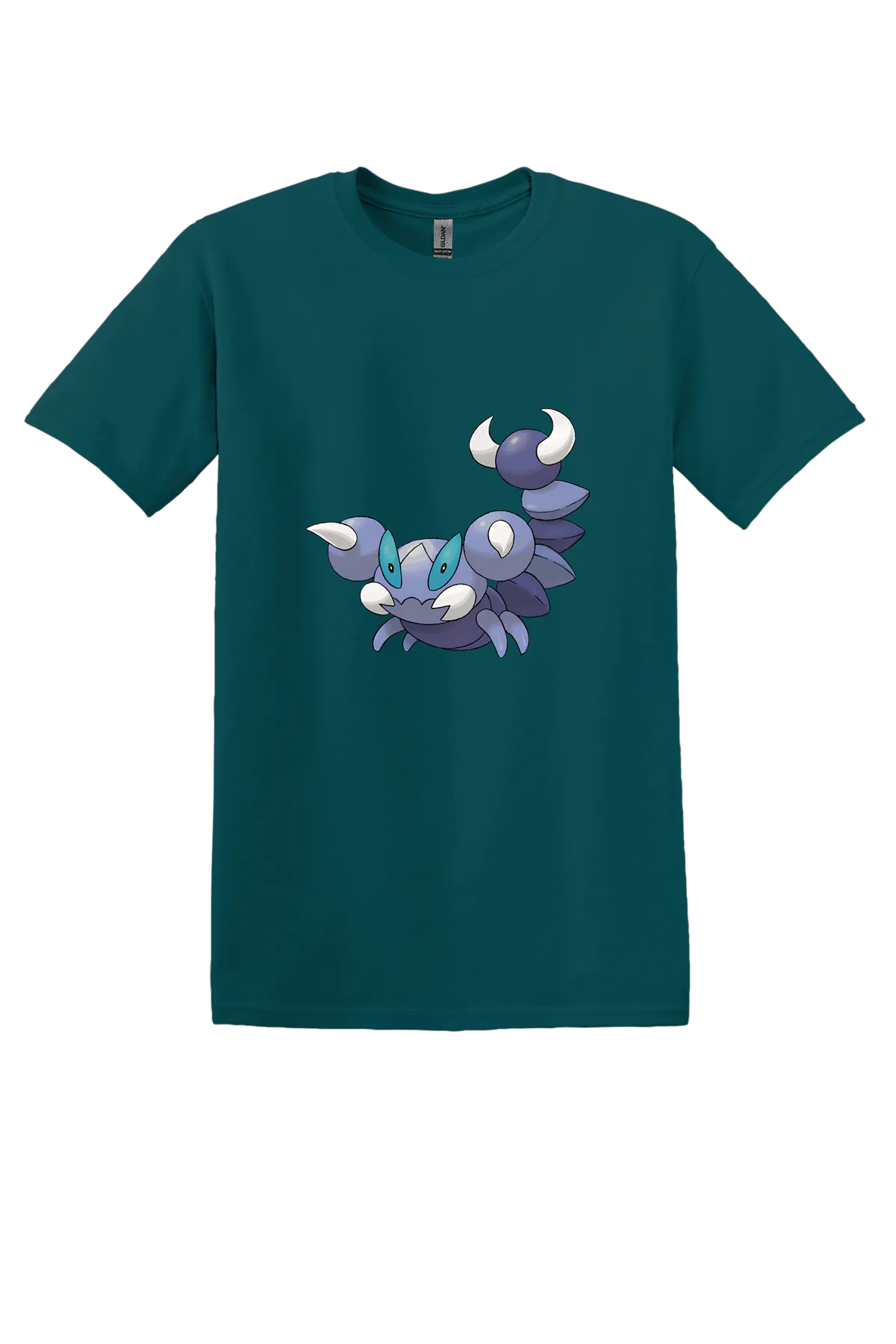 Pokemon Skorupi Tee, Fan Marine Green, front print