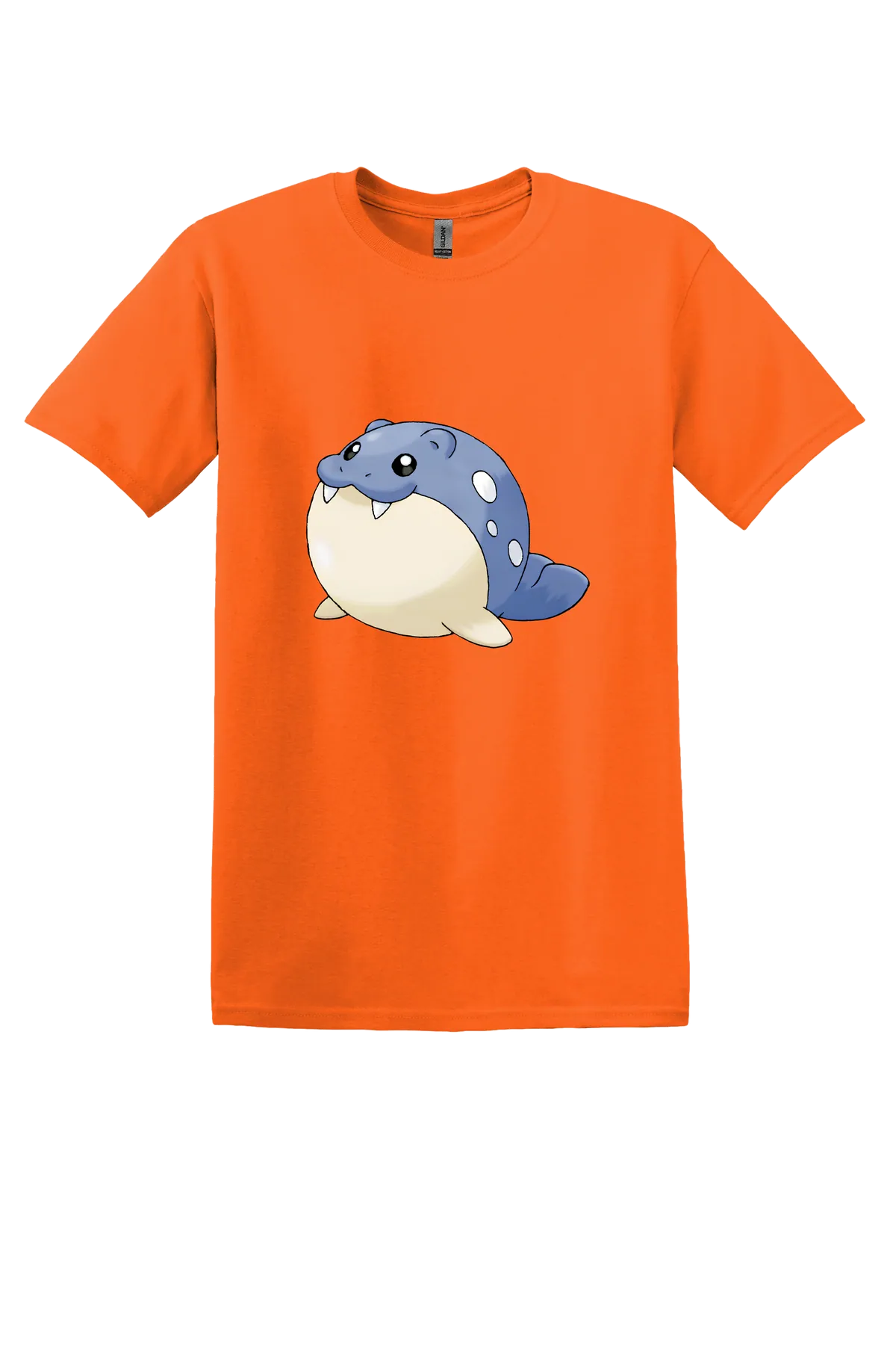 Pokemon Spheal Tee, Safety Orange, front print